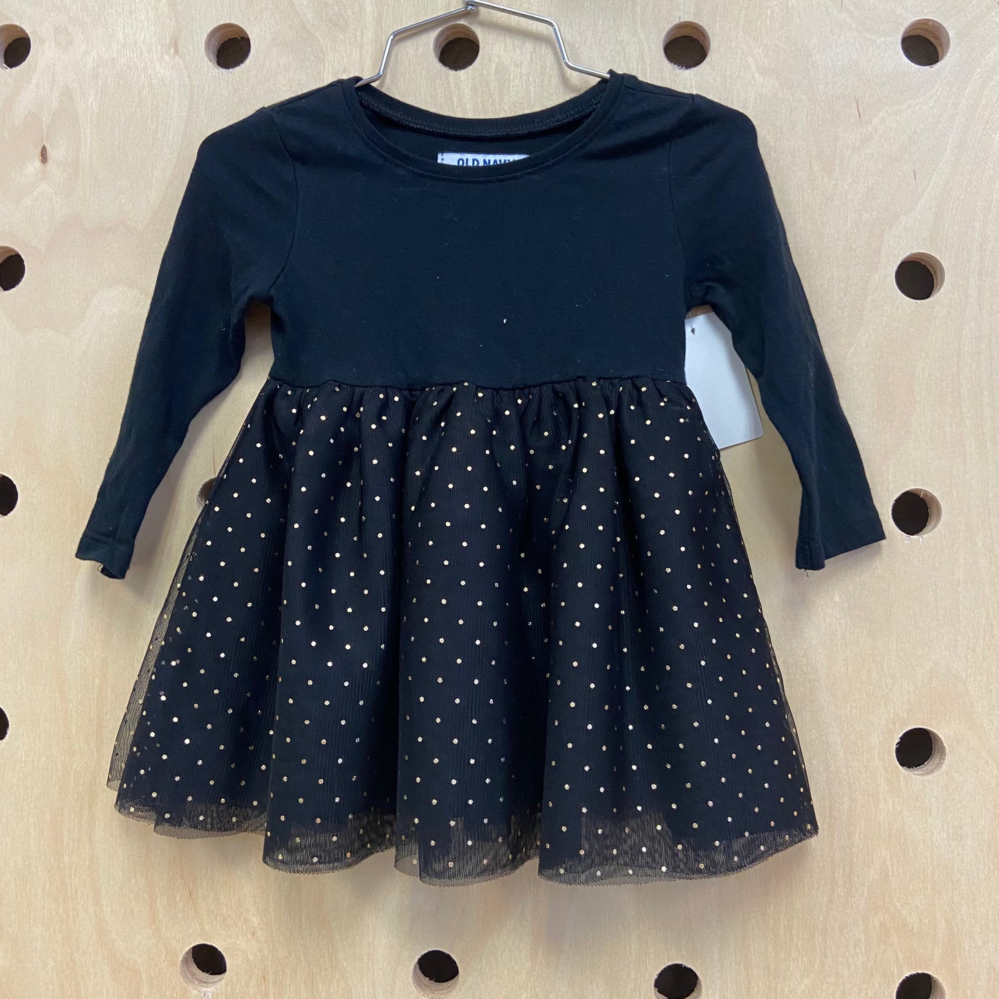 Black + Gold Polkadot Dress