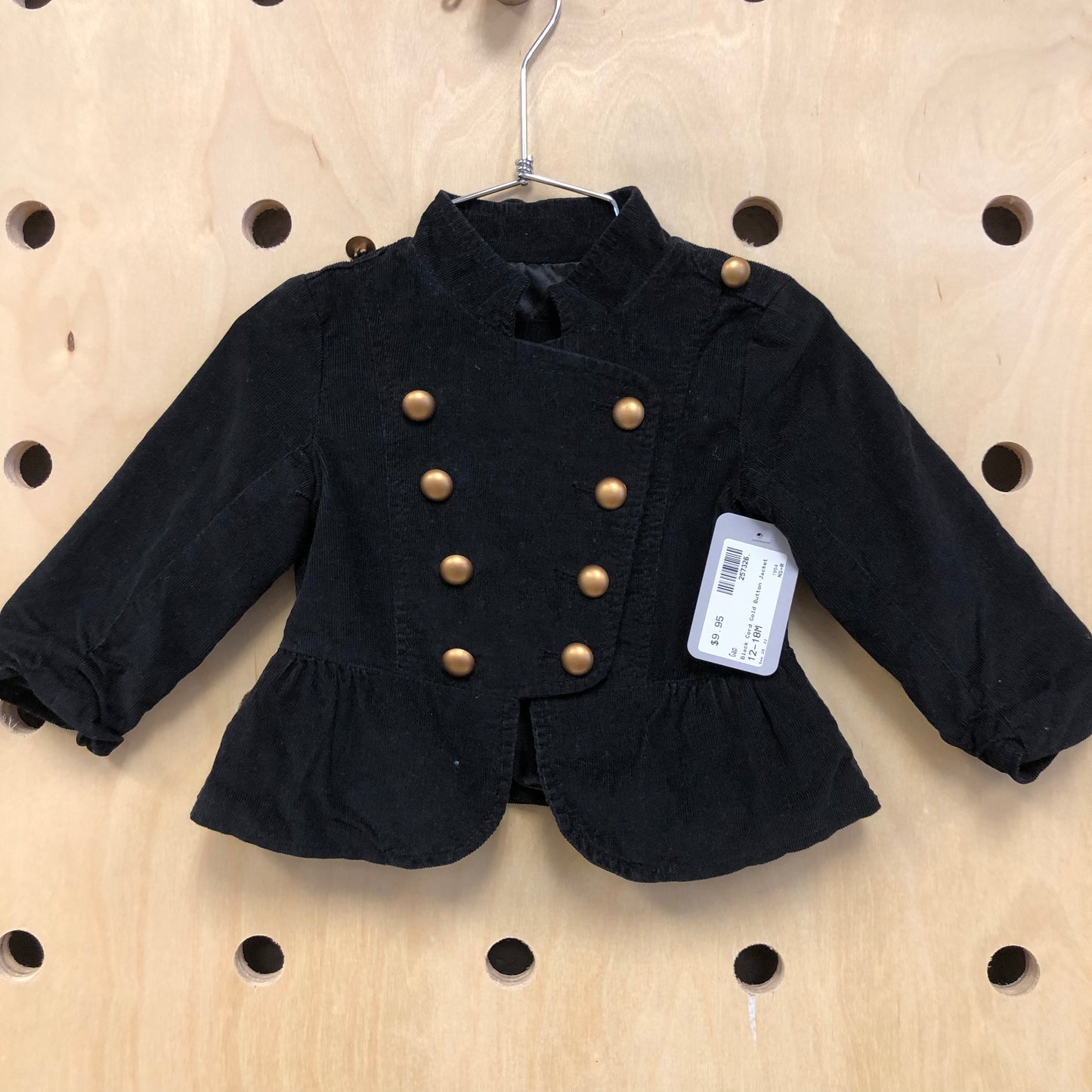 Black Cord Gold Button Jacket