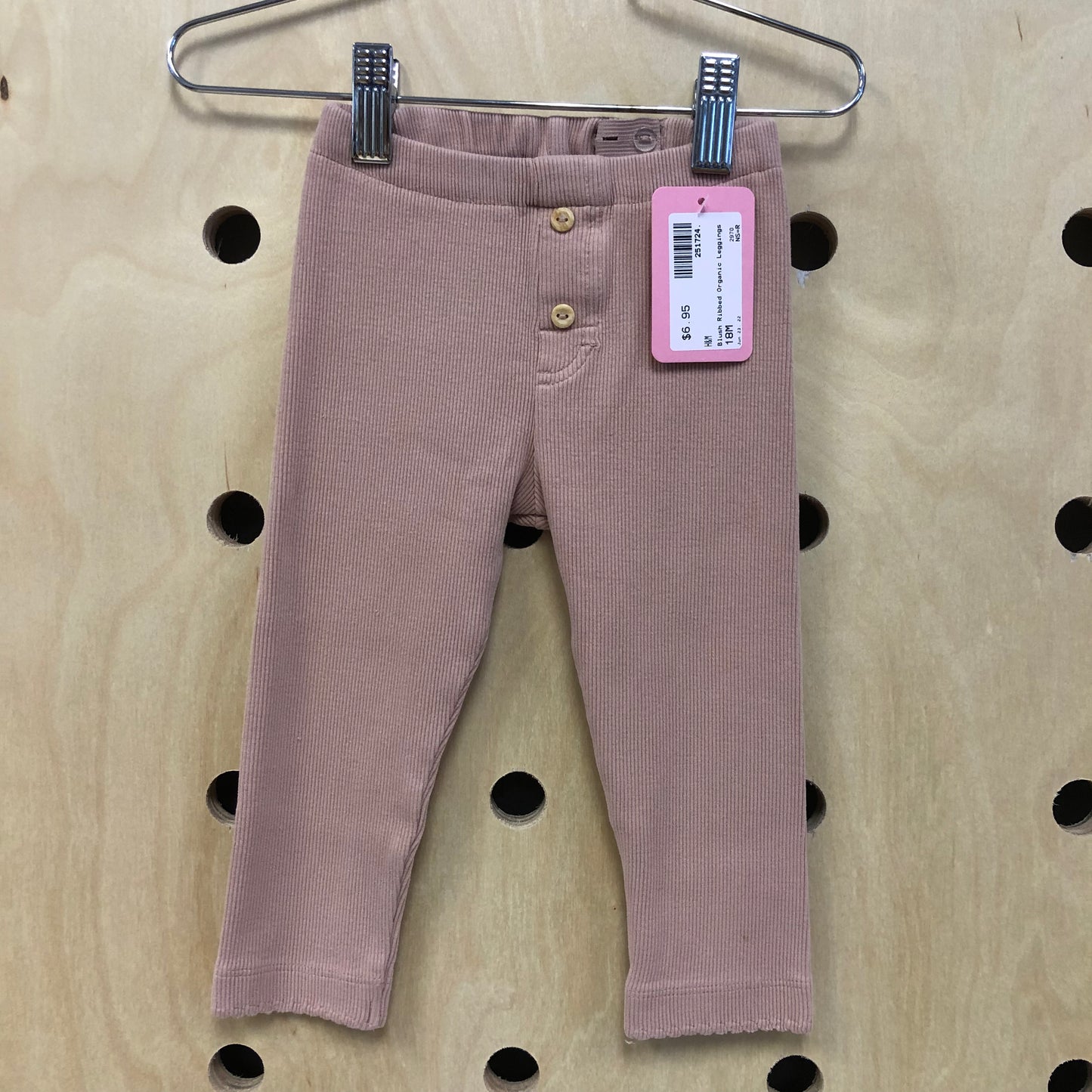 Blush Ribbed Organic Leggings