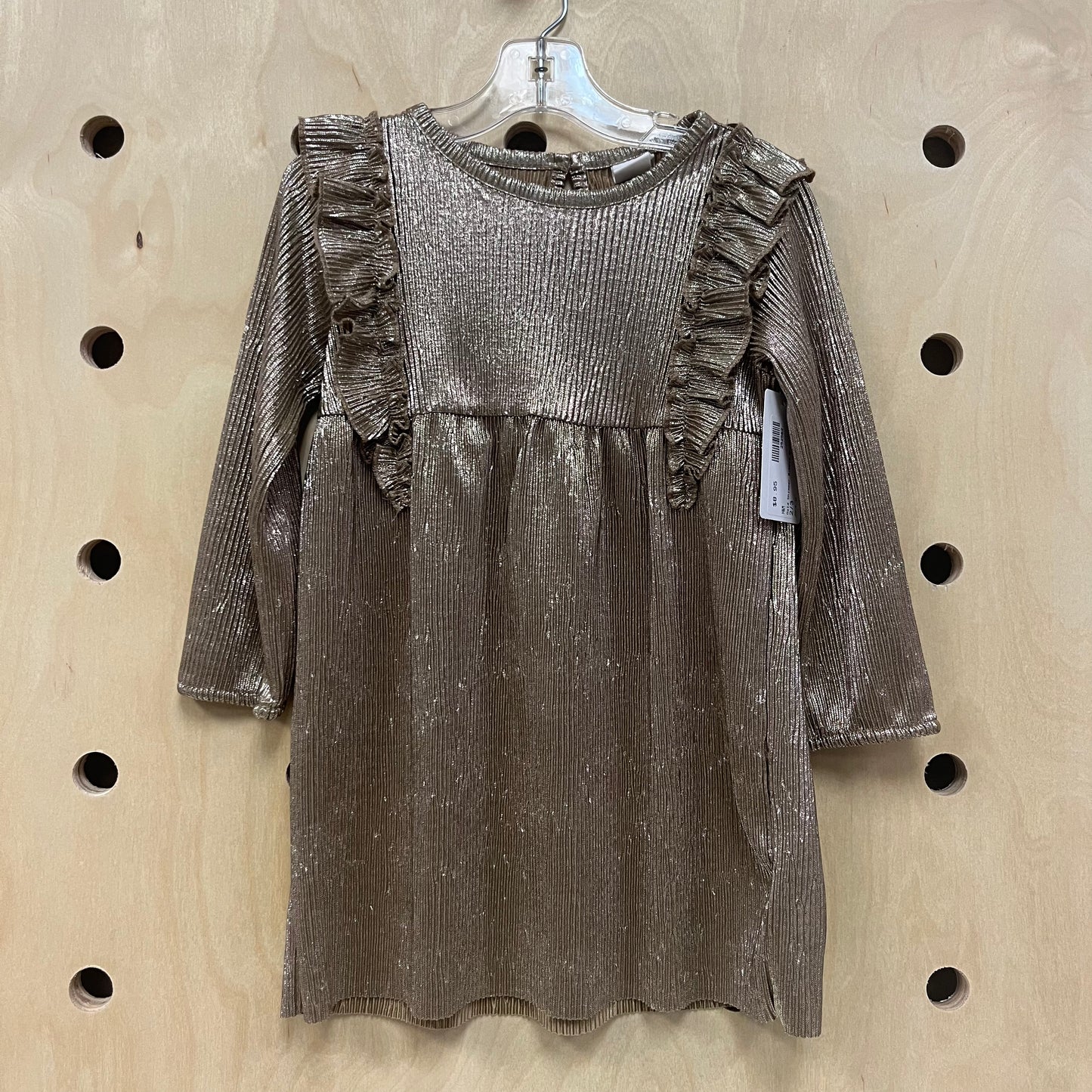 Gold Shimmer Ribbed Dress