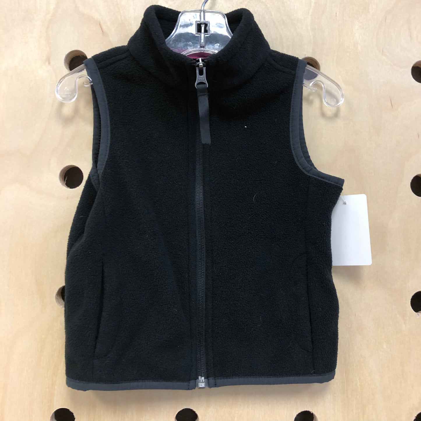 Black Fleece Zip Vest