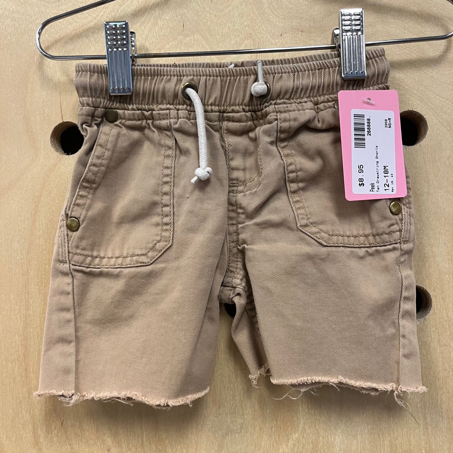 Tan Drawstring Shorts