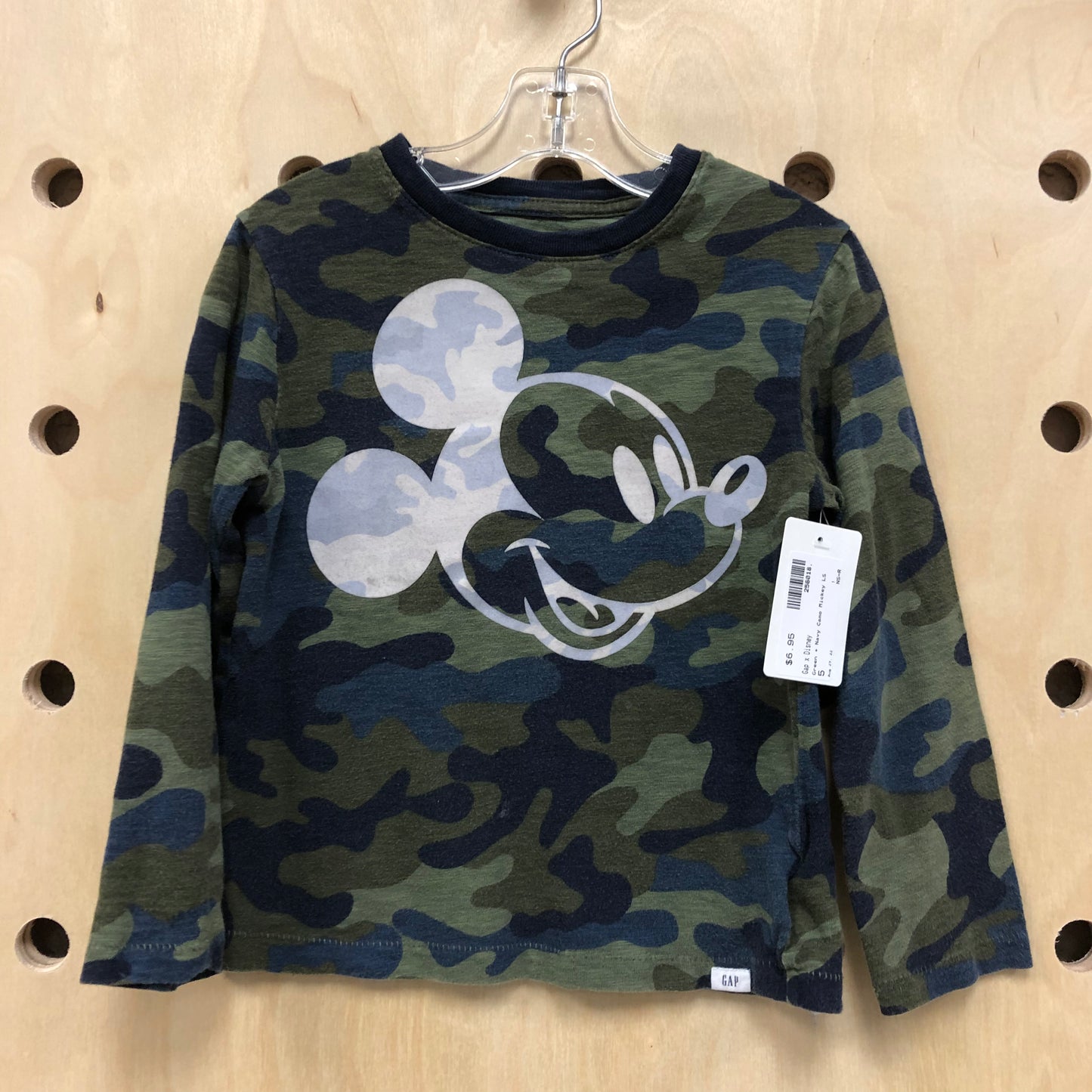 Green + Navy Camo Mickey LS