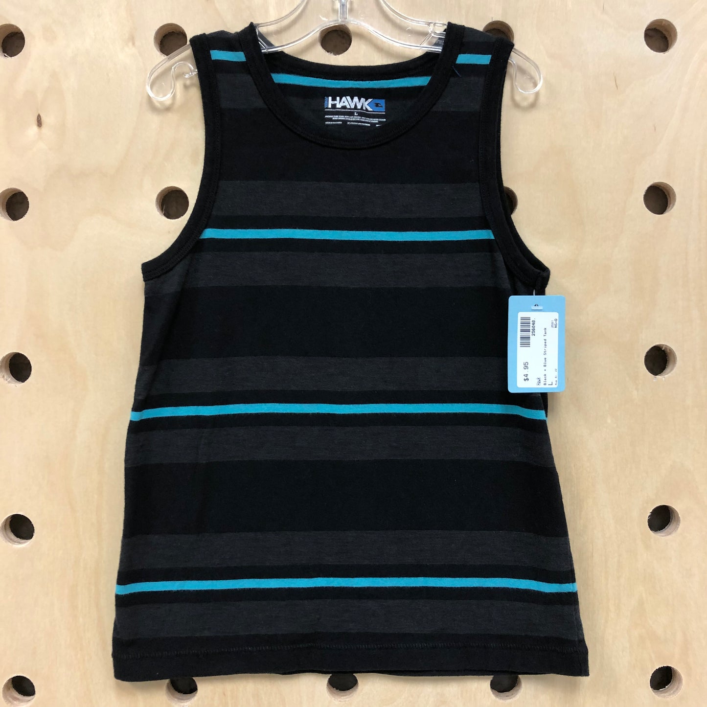Black + Blue Striped Tank
