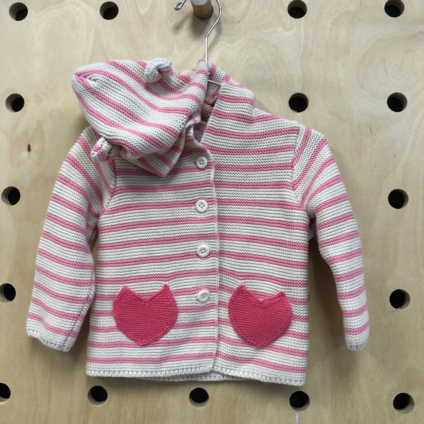 Pink + Cream Striped Sweater