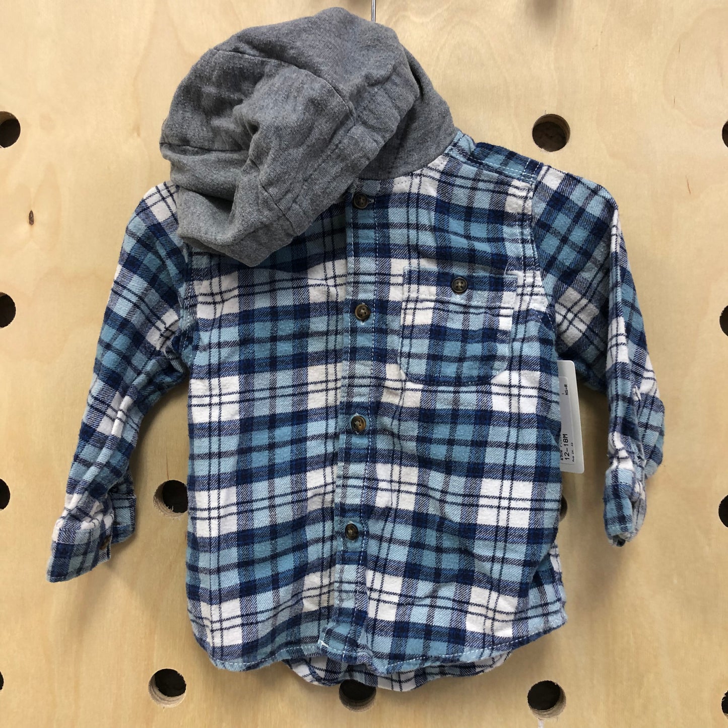 Blue Plaid Hooded Flannel