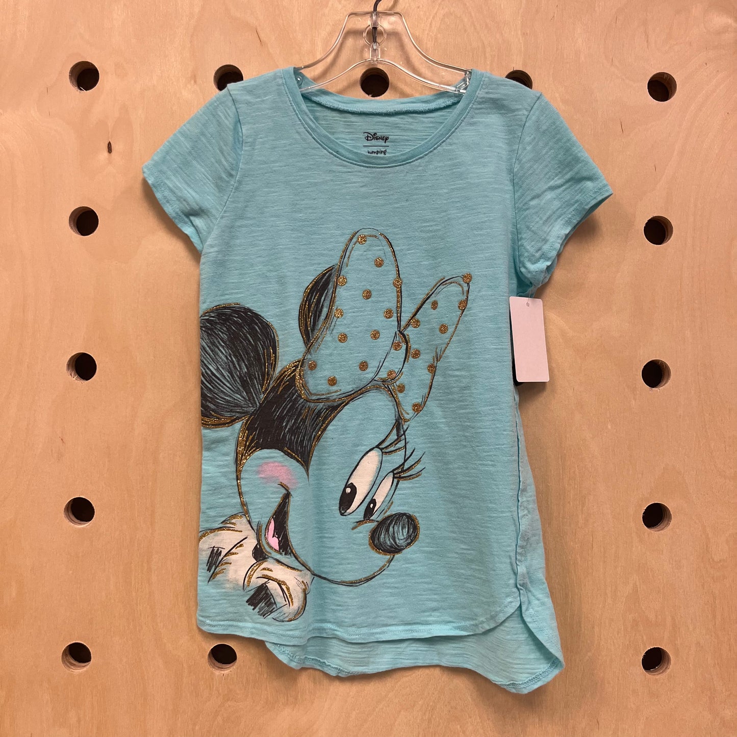 Teal Glitter Minnie Tee