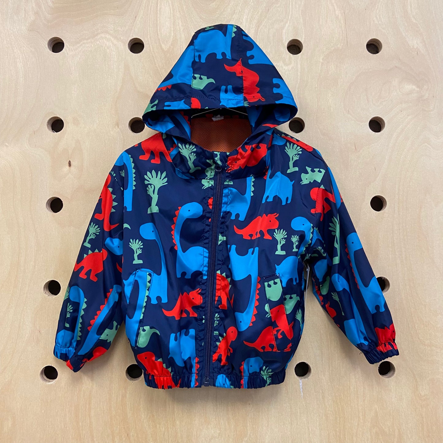 Blue Dino Nylon Zip Hoodie