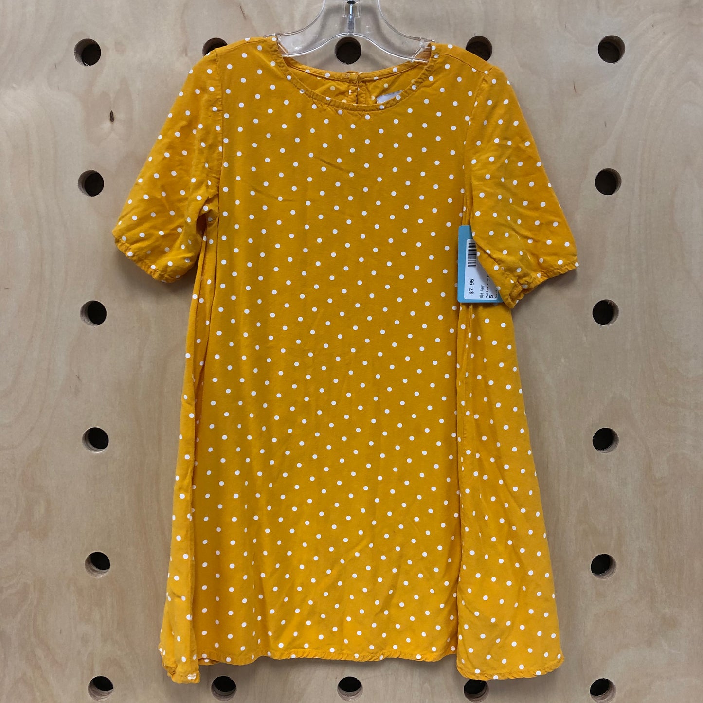 Yellow + White Polka Dot Dress