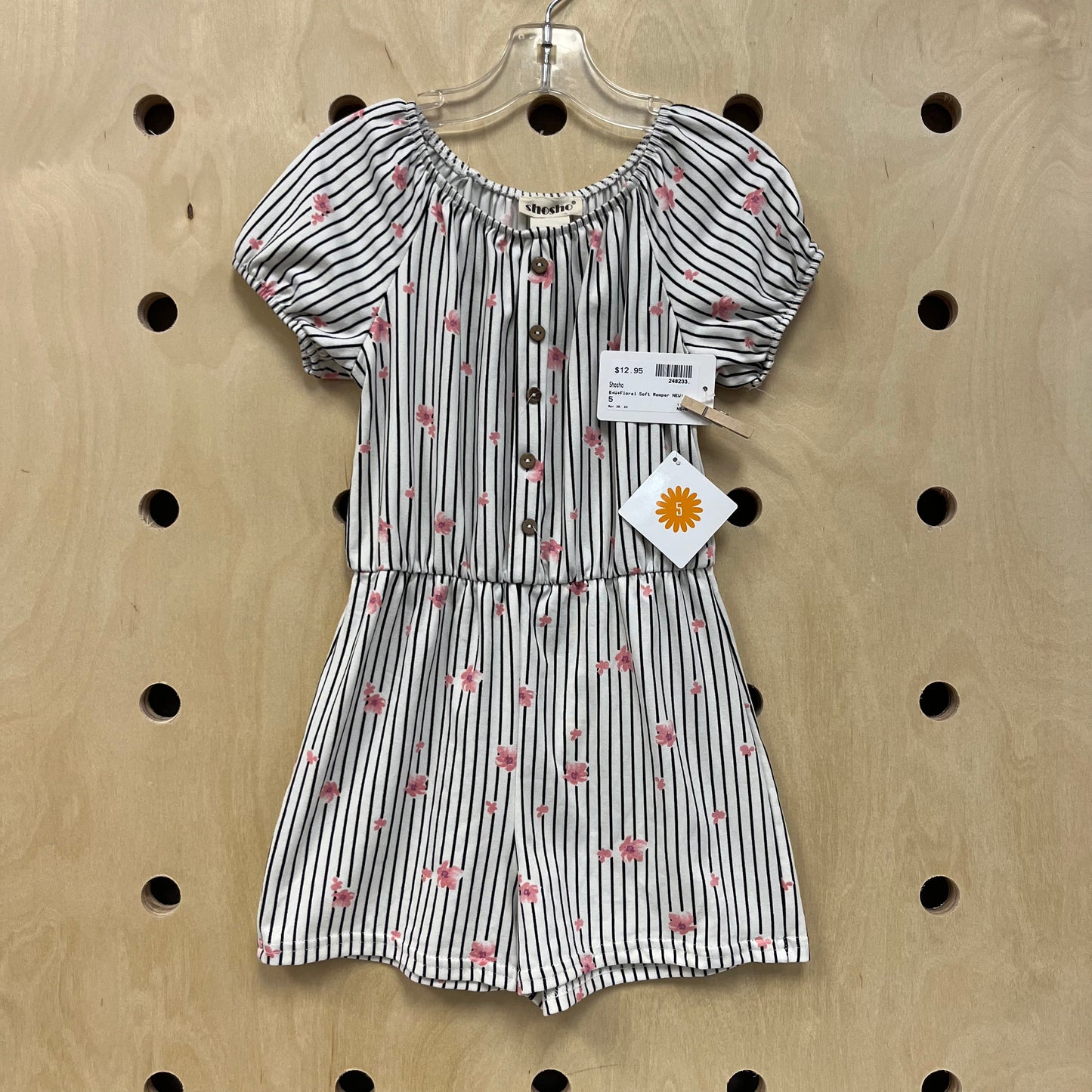 B+W+Floral Soft Romper NEW!