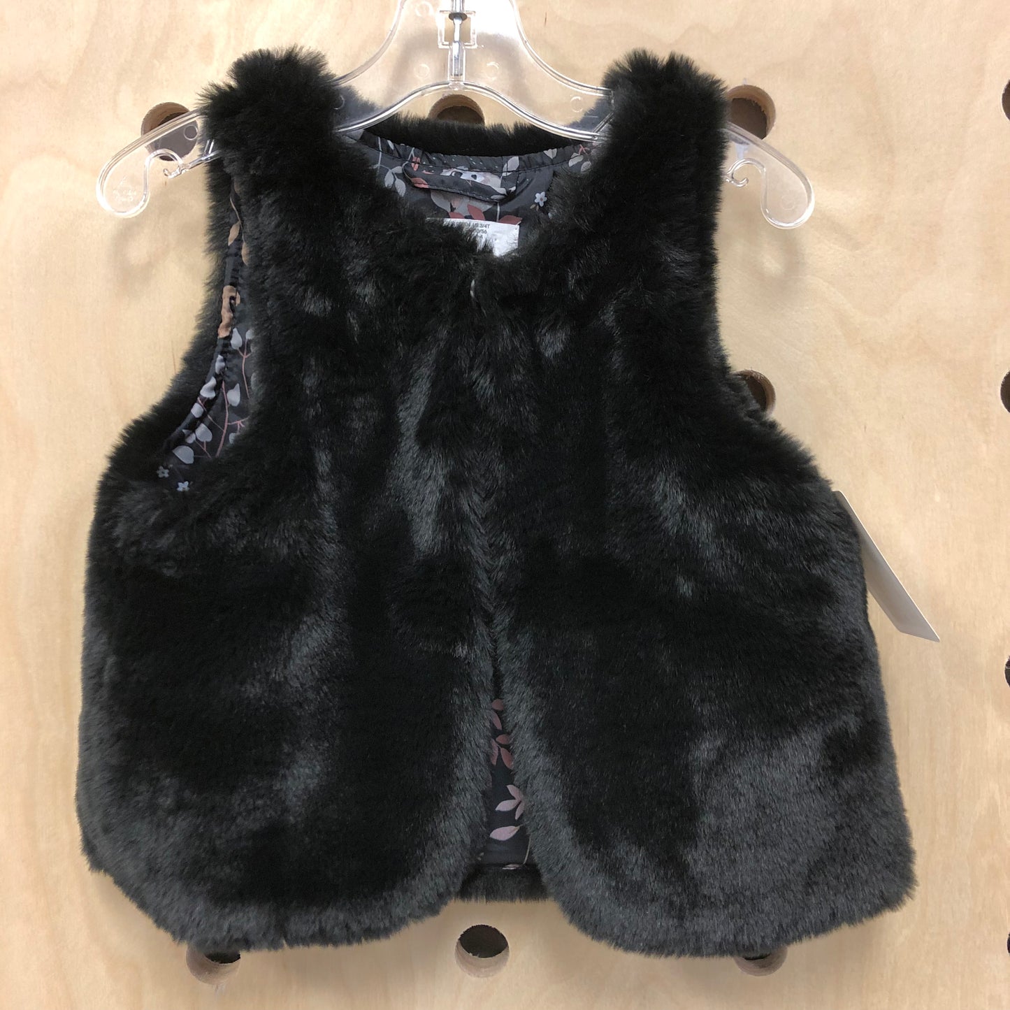 Black Faux Fur Vest