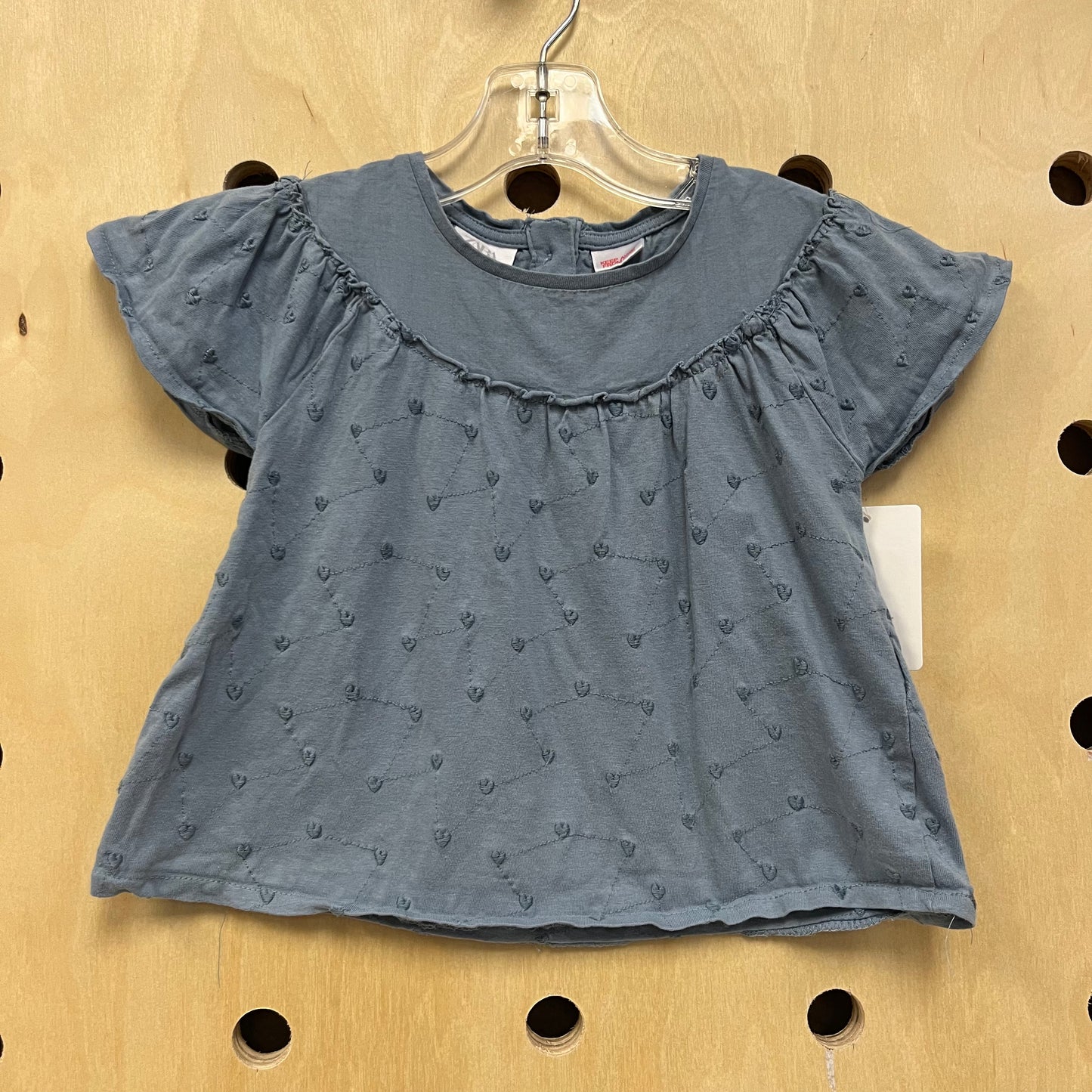 Dusty Blue Textured Heart Top