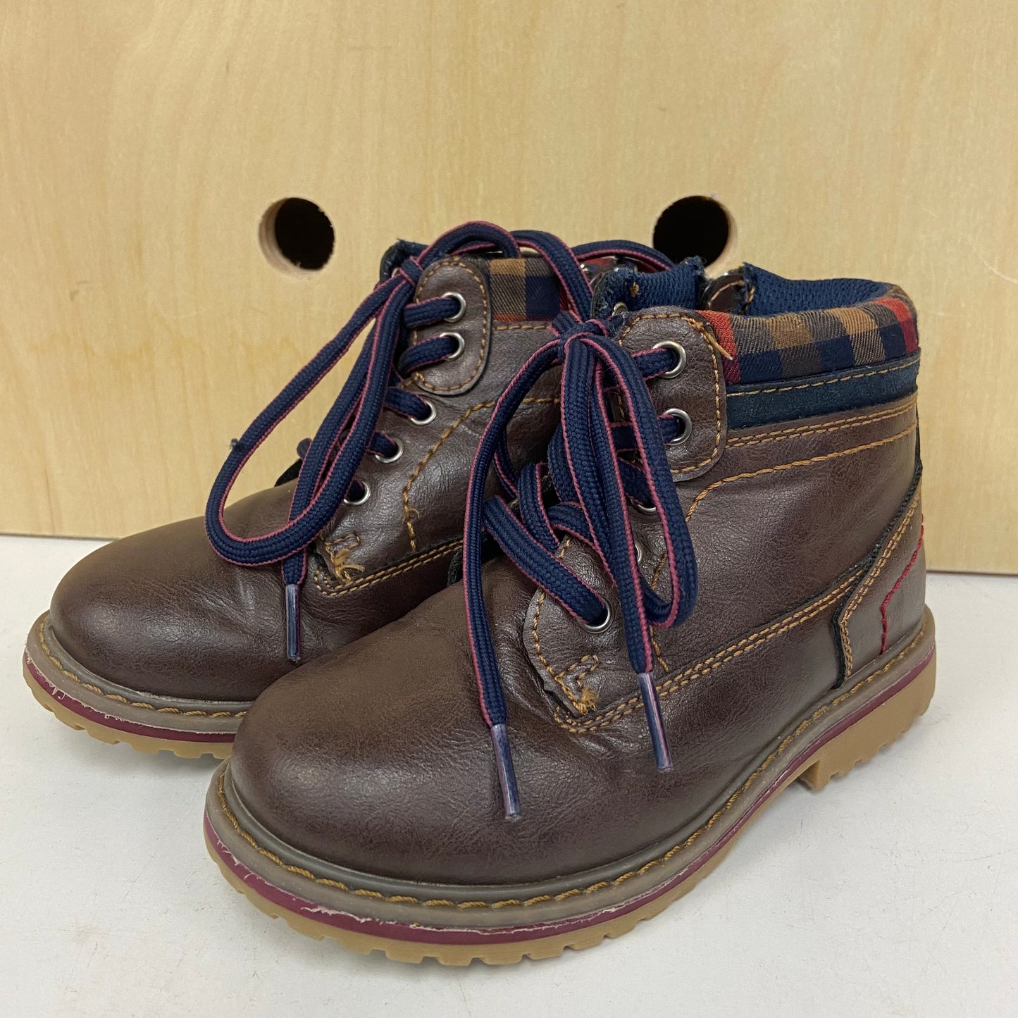 Brown Plaid Lined Boots