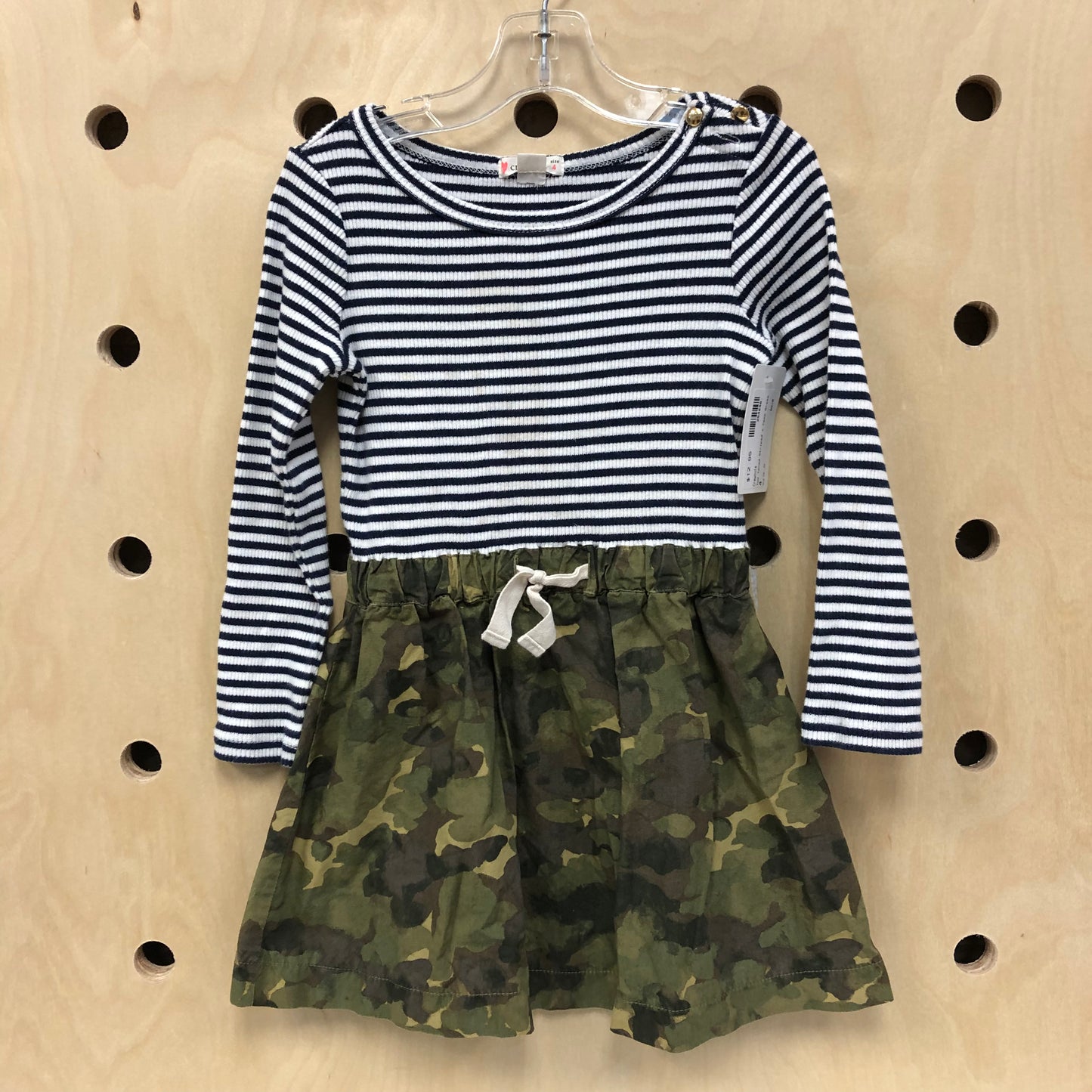 Two Toned Striped + Camo Dress
