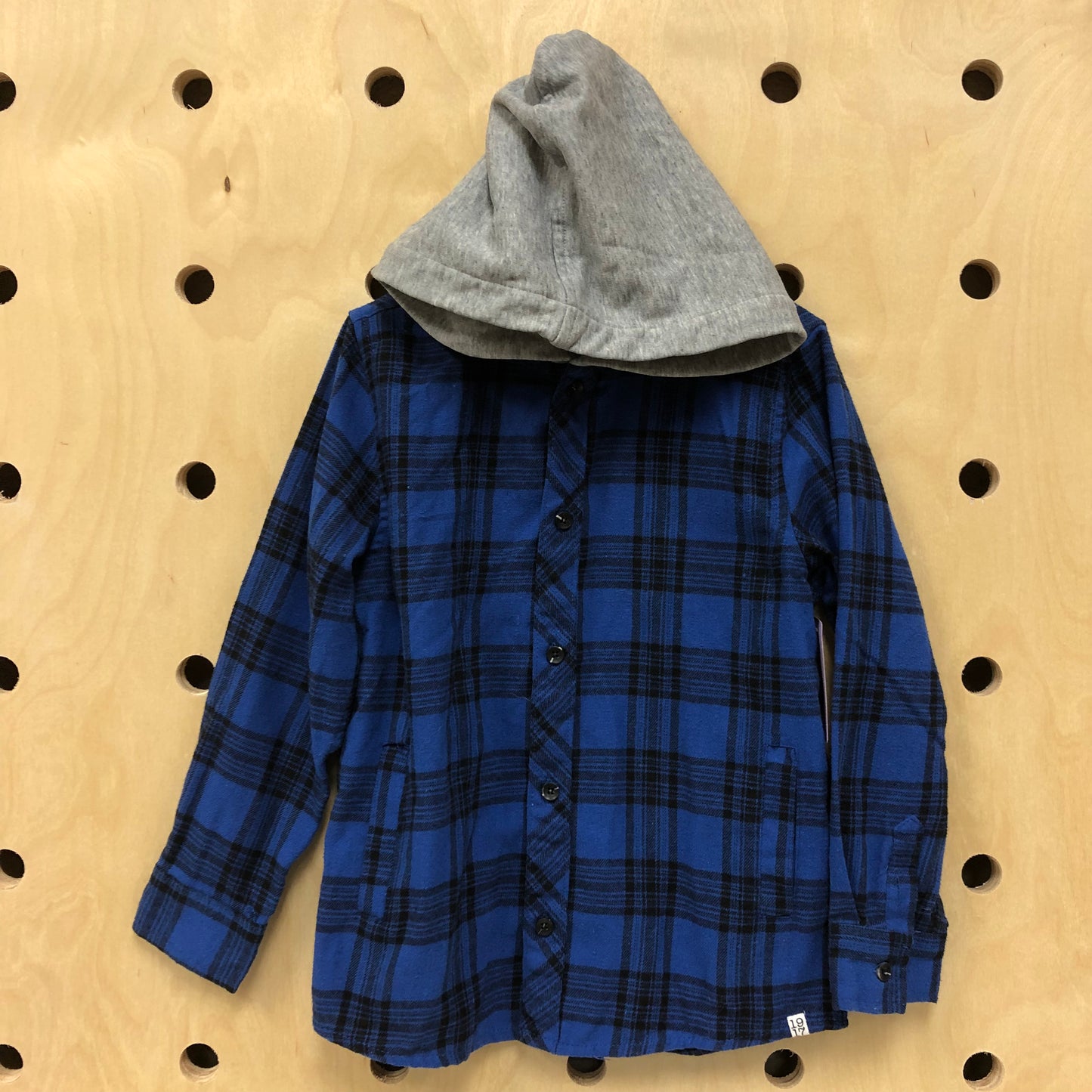 Blue Plaid Hoodie Flannel