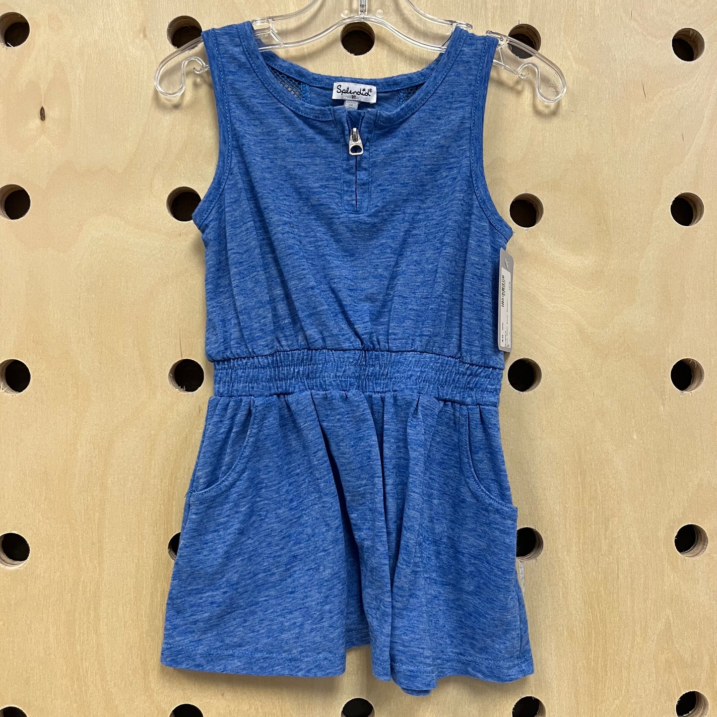 Blue Mesh Back Romper