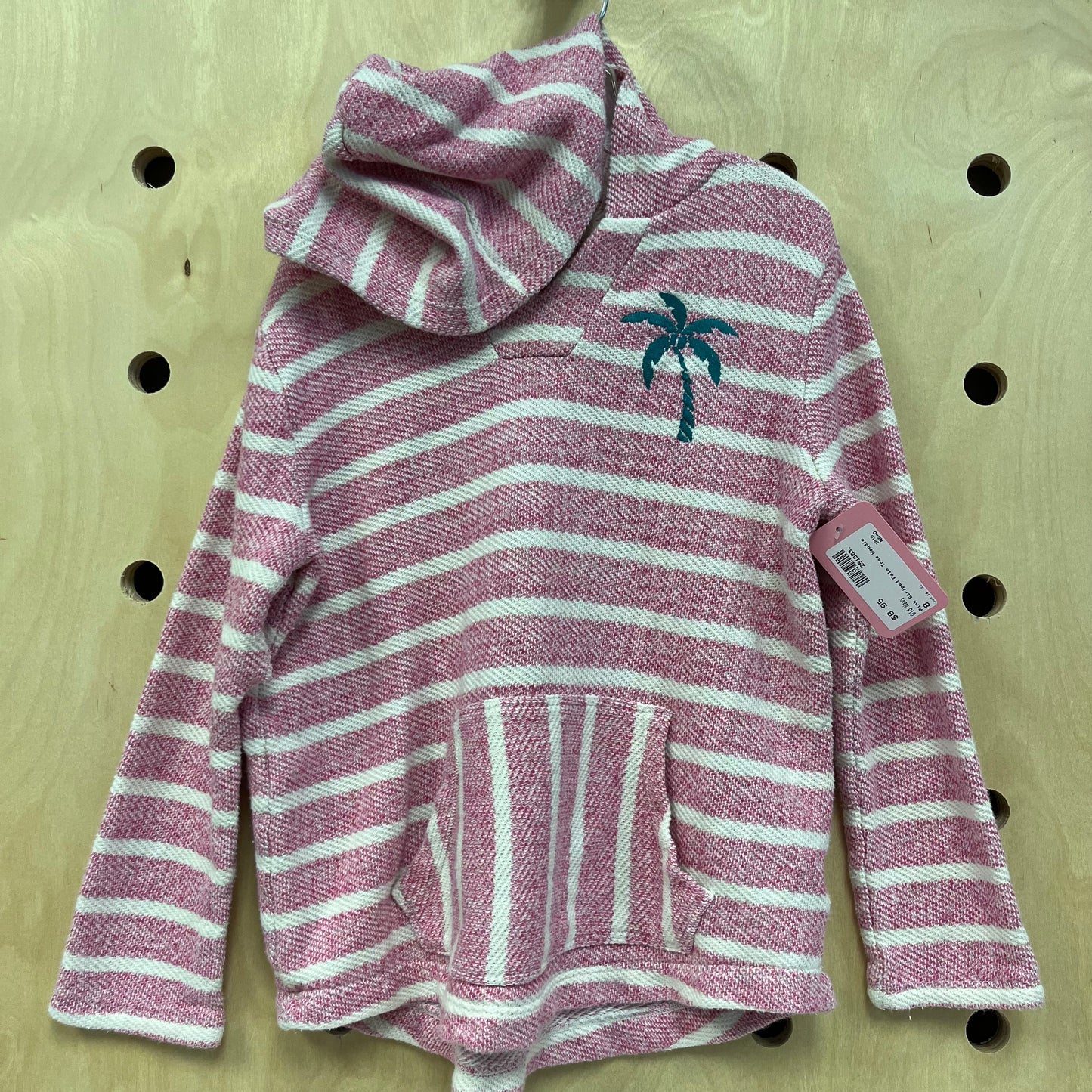 Pink Striped Palm Tree Hoodie