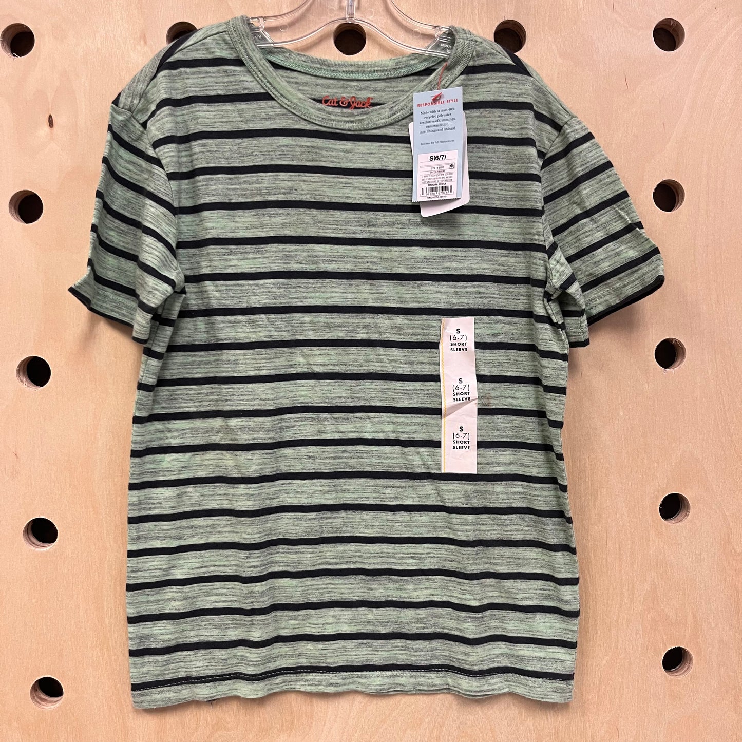 Green Striped Tee NEW
