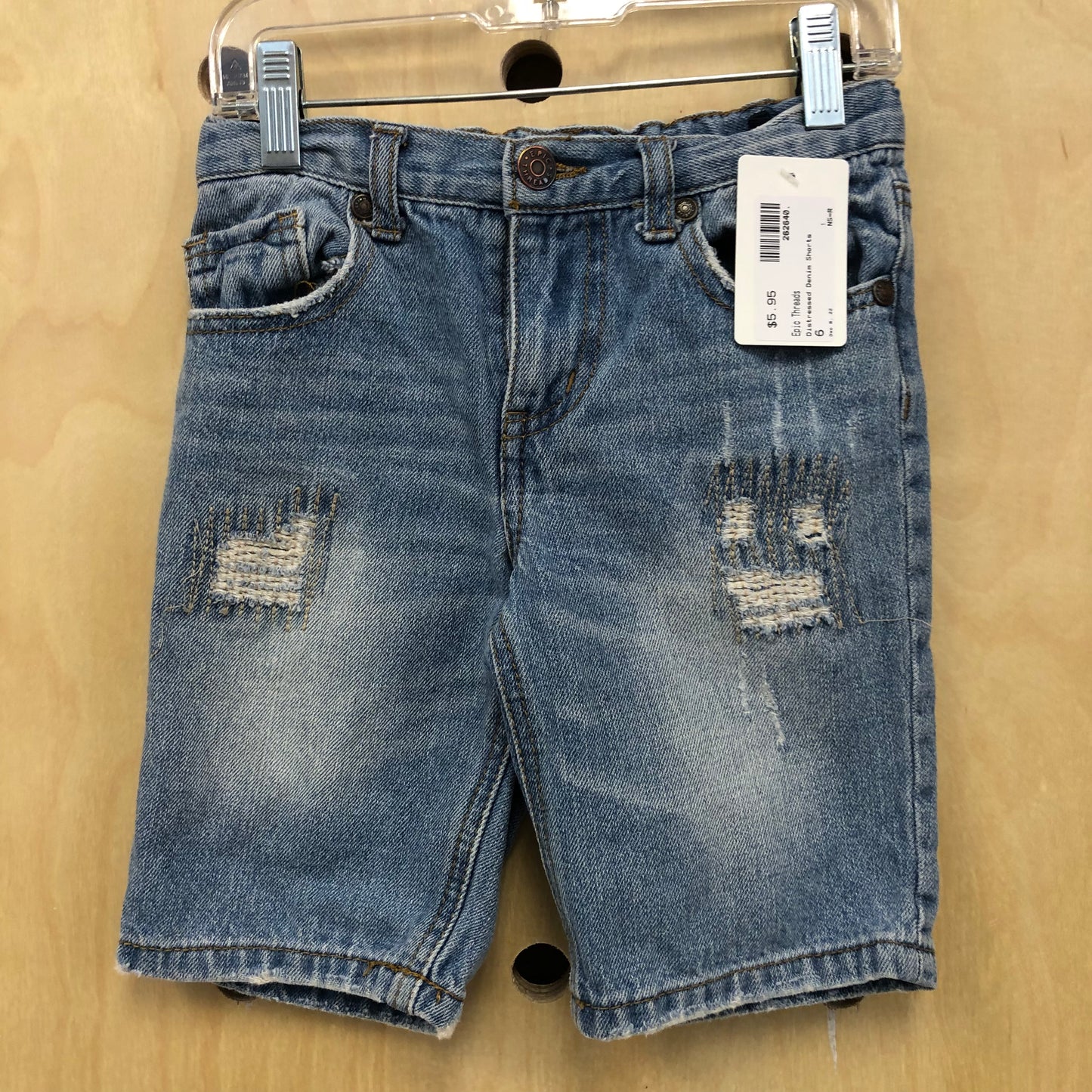 Distressed Denim Shorts