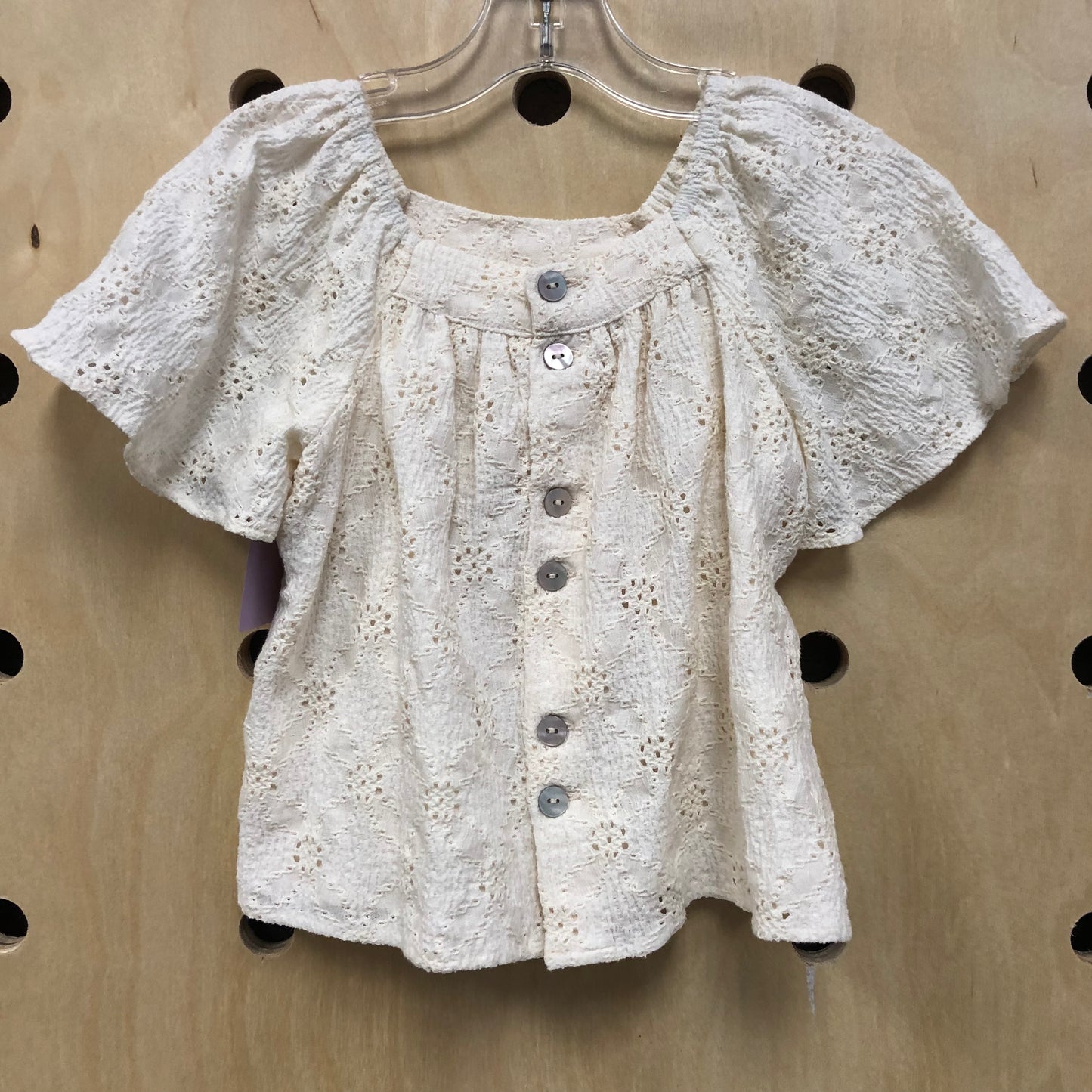 Cream Eyelet Top