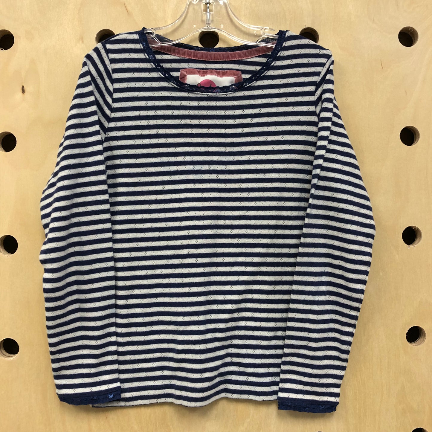 Blue + White Striped LS Top