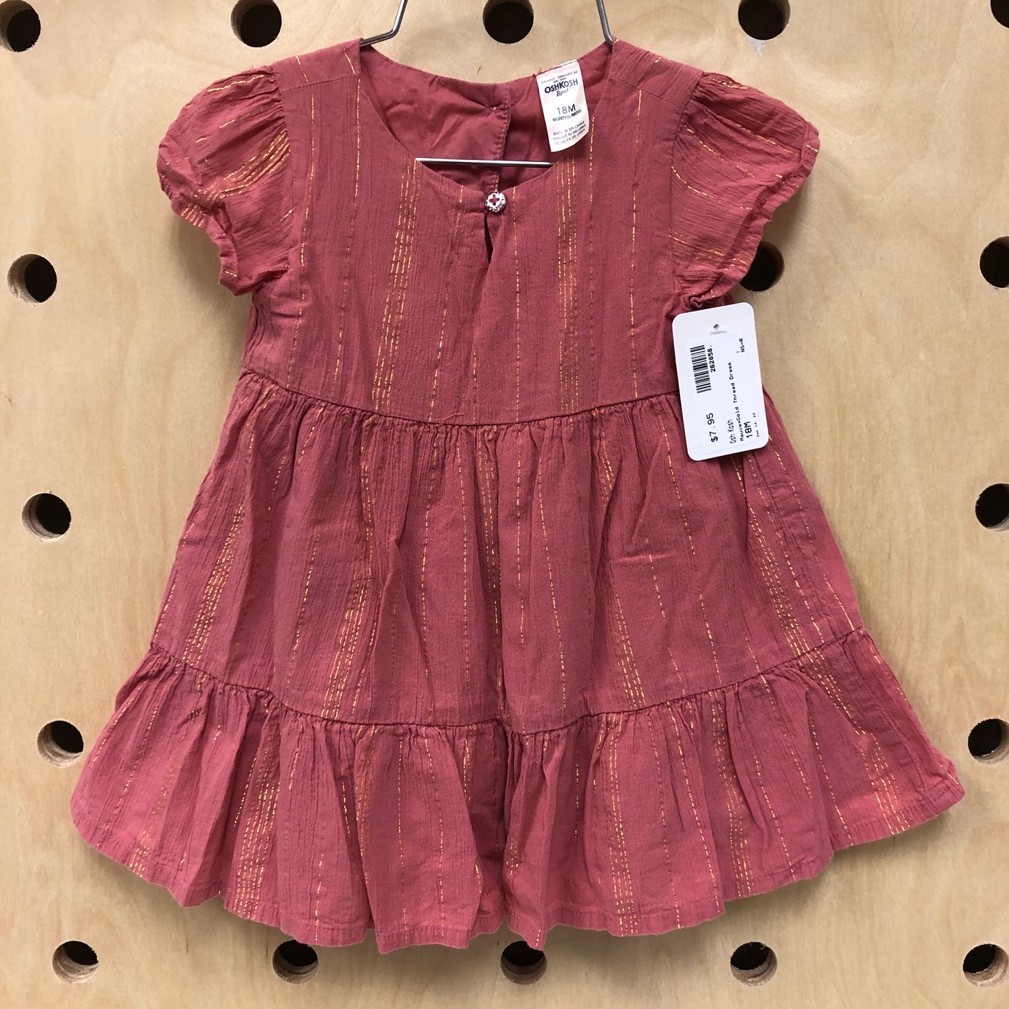 Mauve+Gold Thread Dress