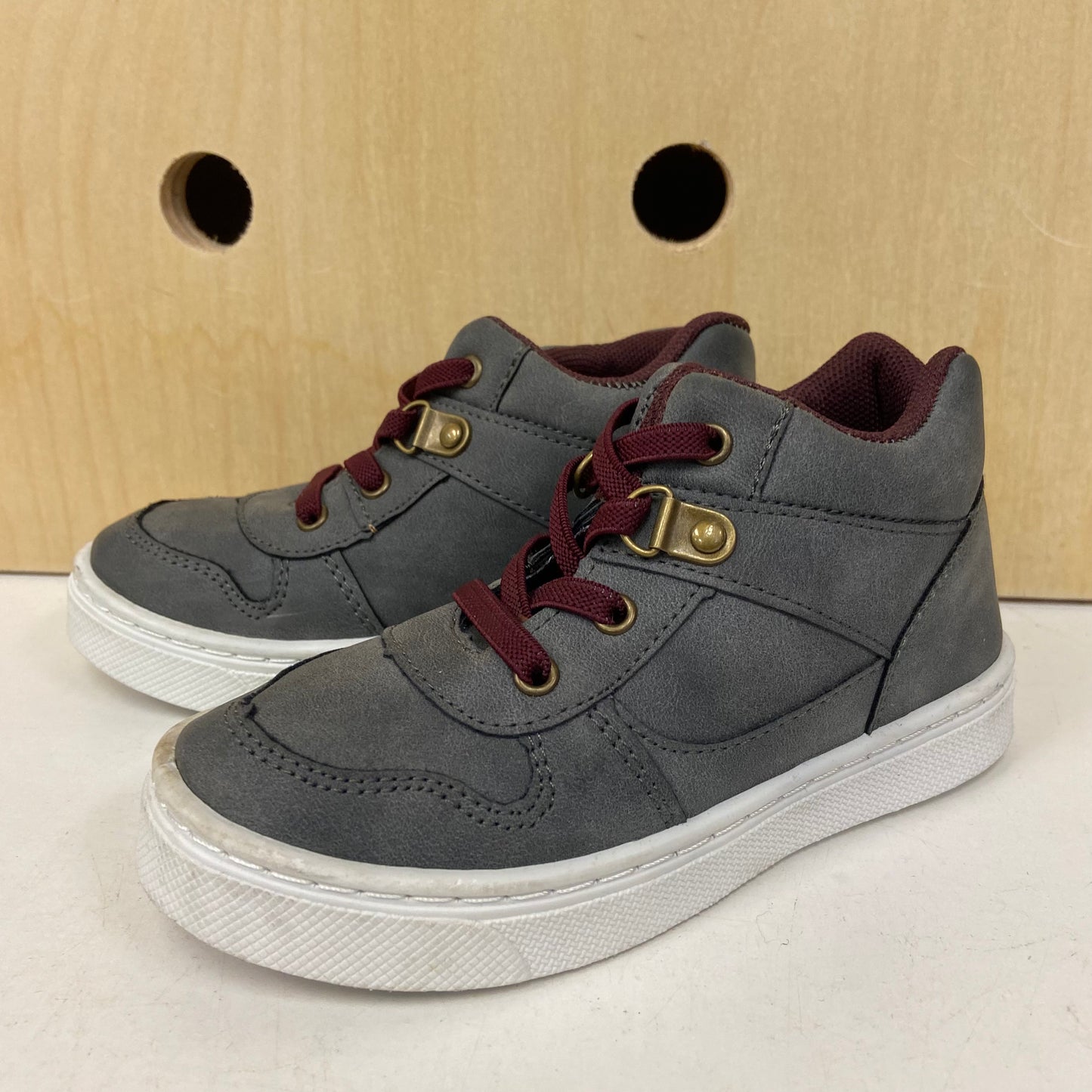 Grey + Burgundy Hi Tops