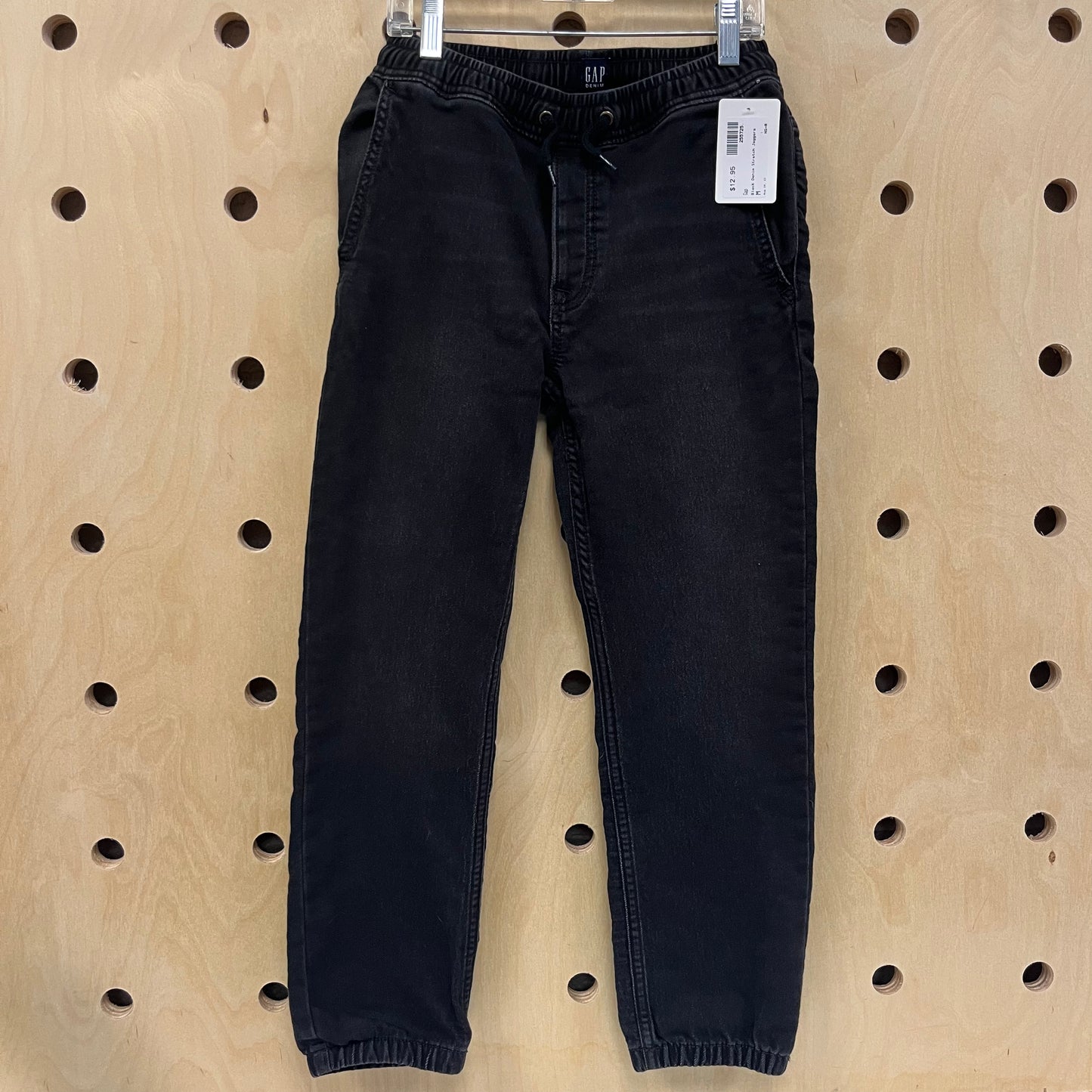 Black Denim Stretch Joggers