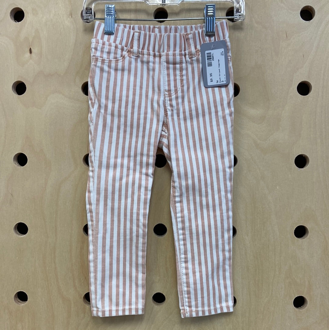 Peach Striped Jeggings
