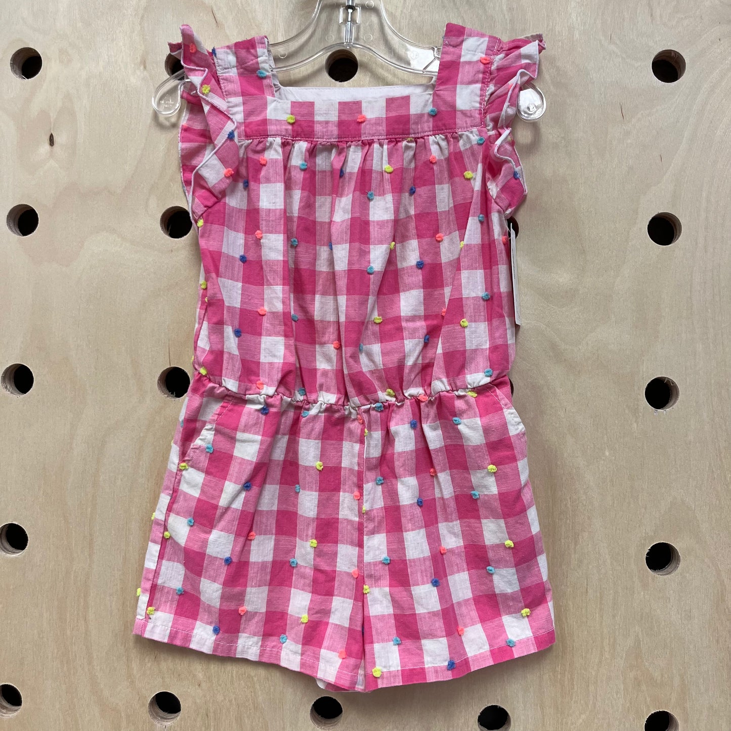 Pink Checkered Romper
