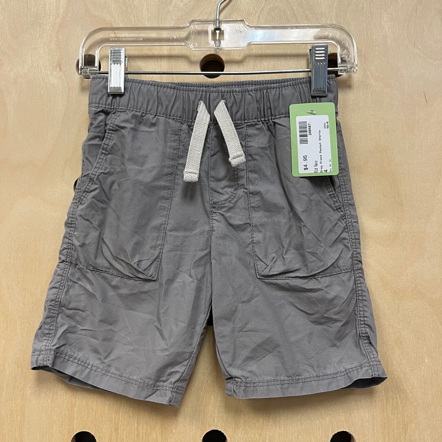 Grey Front Pocket Shorts