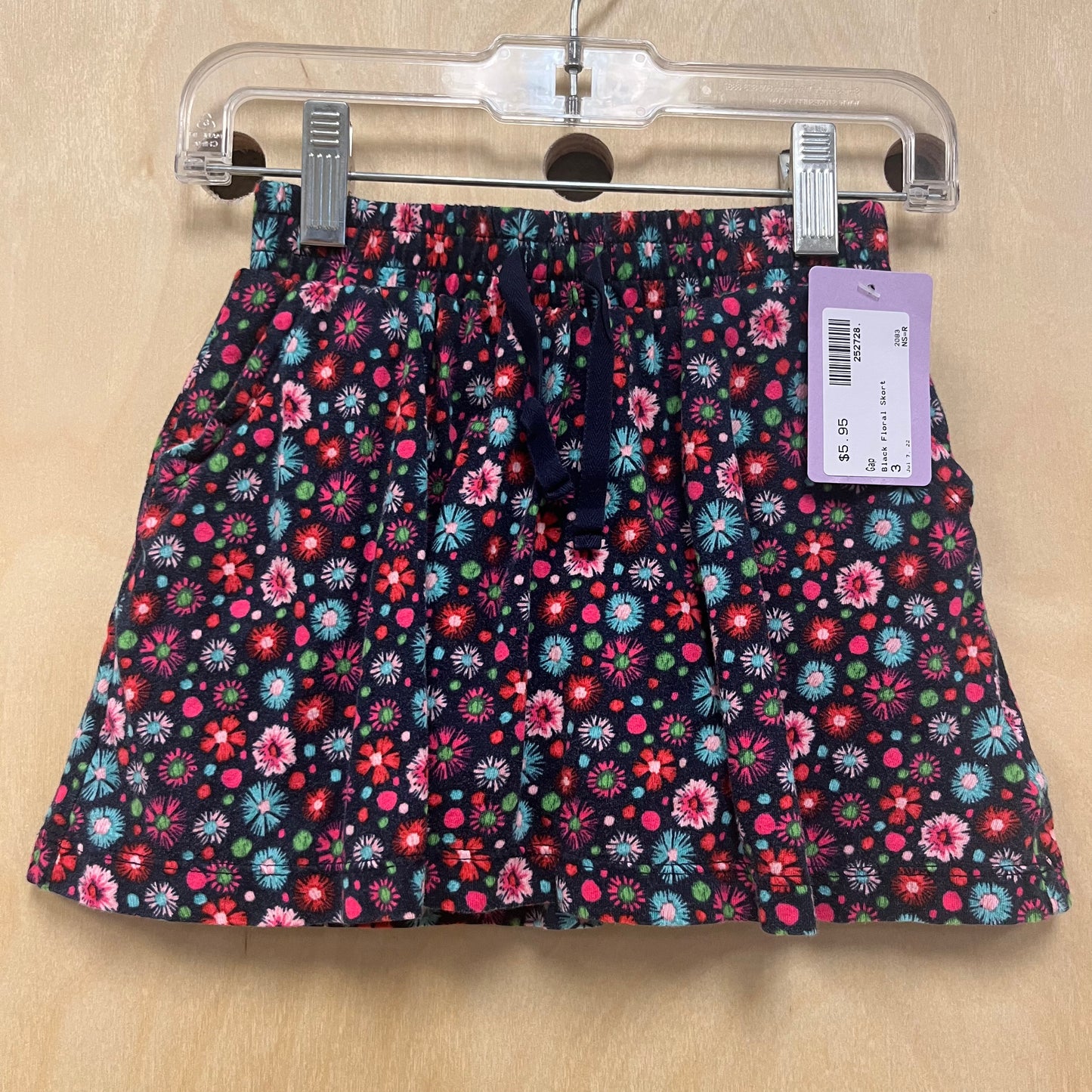 Black Floral Skort