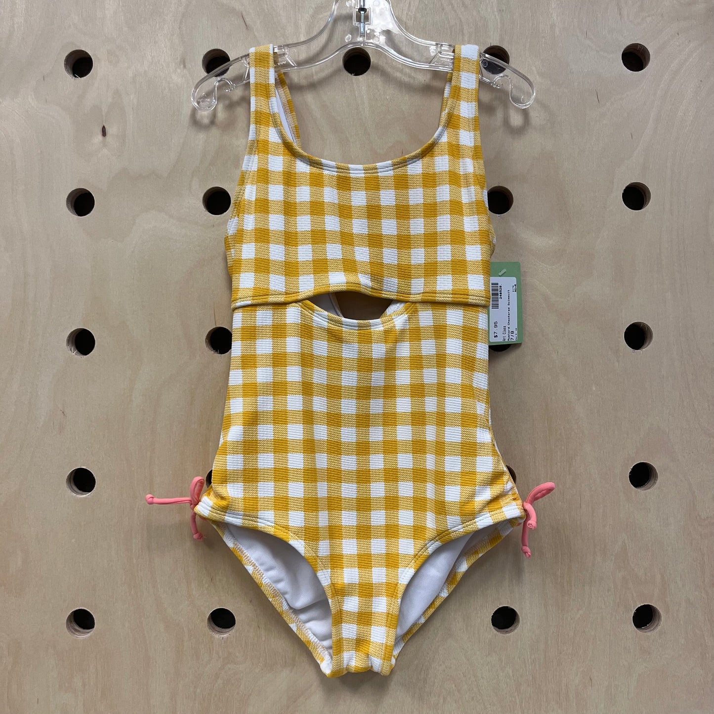 Mustard Checkered Swimsuit