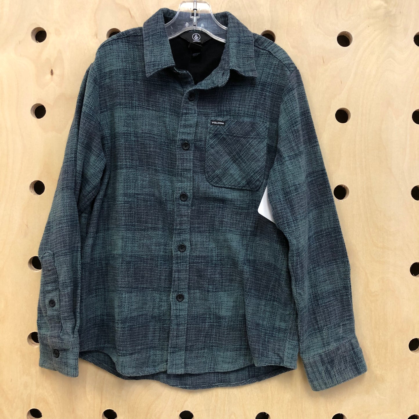 Teal + Charcoal Button Up