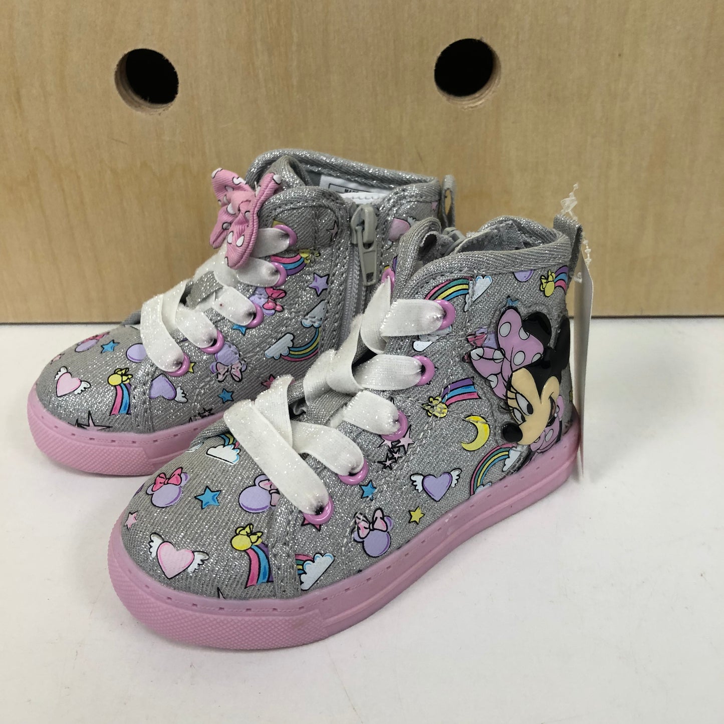 Silver + Pink Minnie Hi-Tops