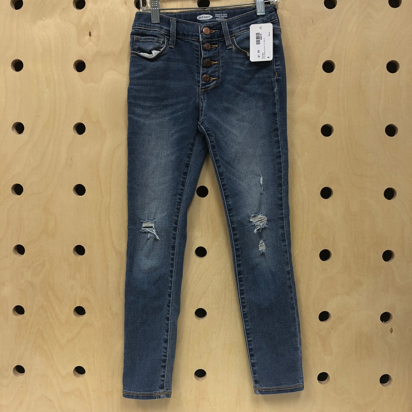 Distressed Button Fly Denim