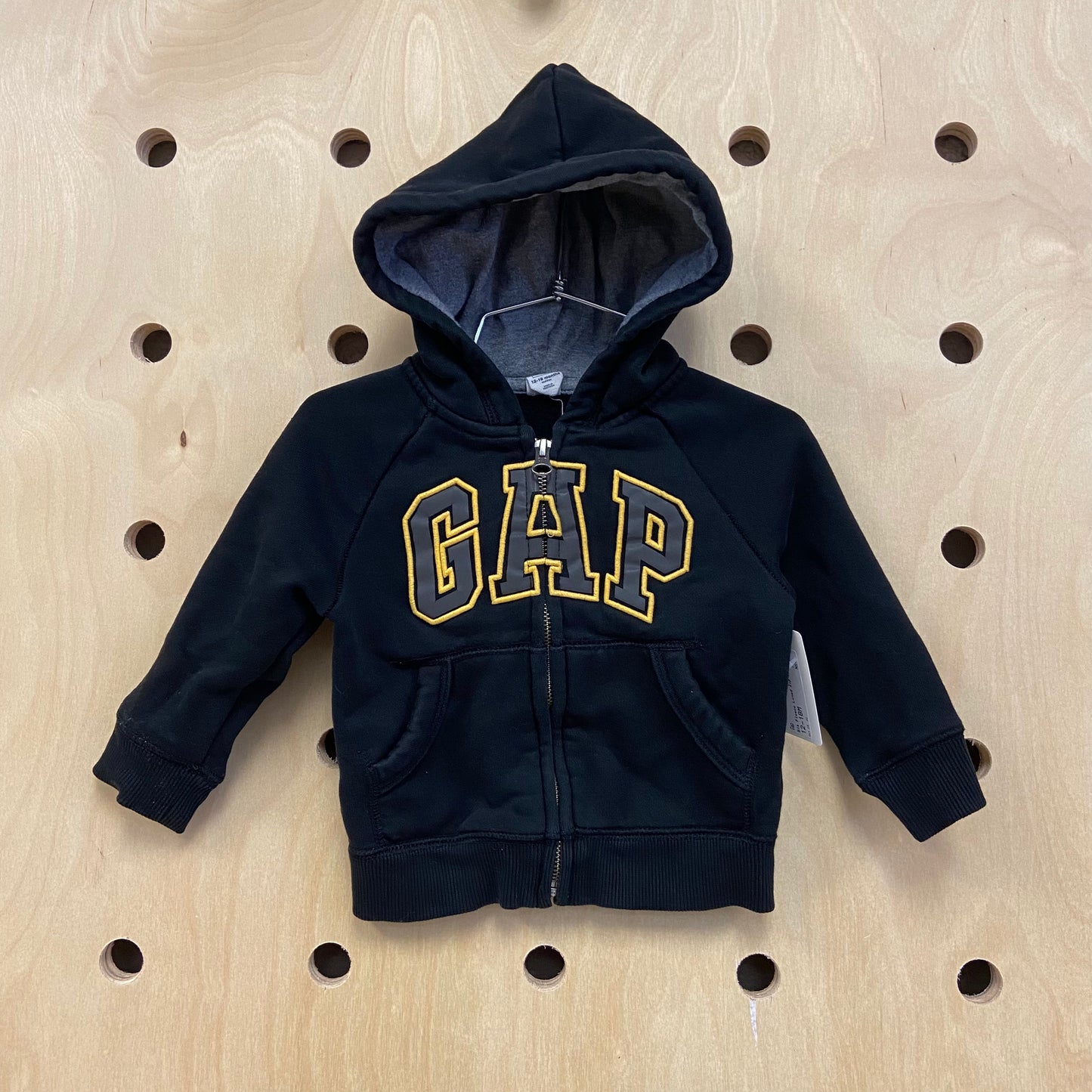 Blk Fleece Lined Zip Up Hoodie