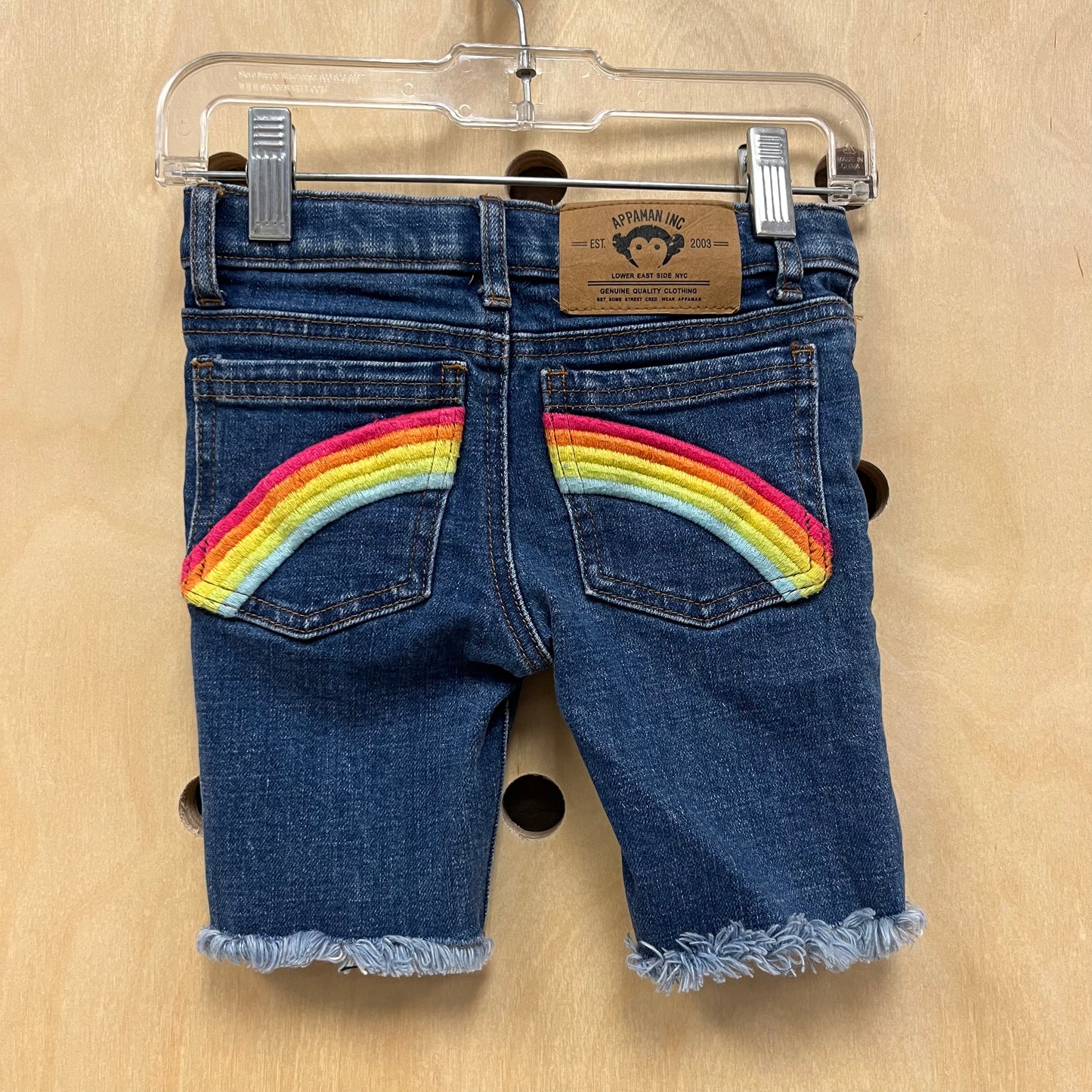 Rainbow Pocket Denim Shorts