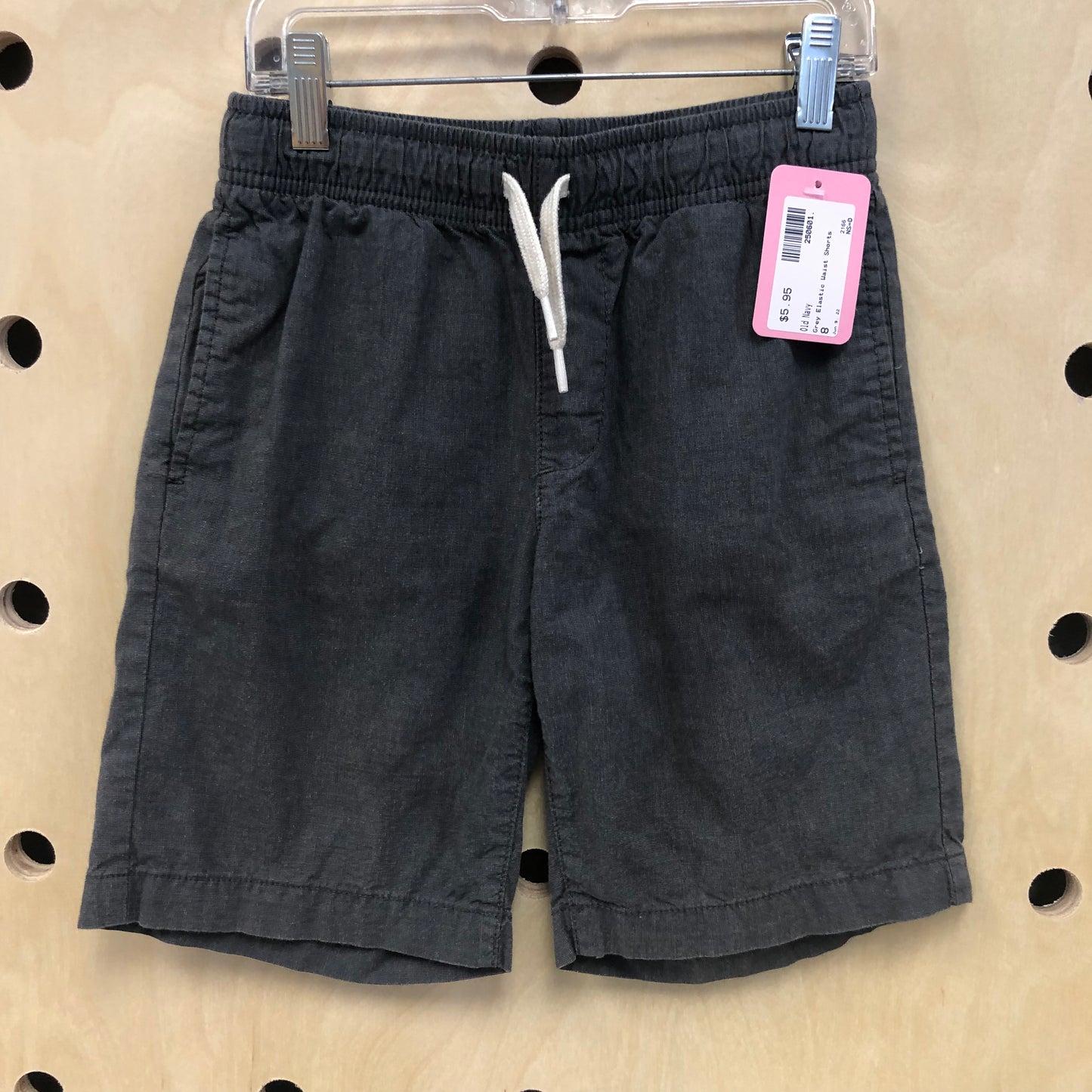 Grey Elastic Waist Shorts