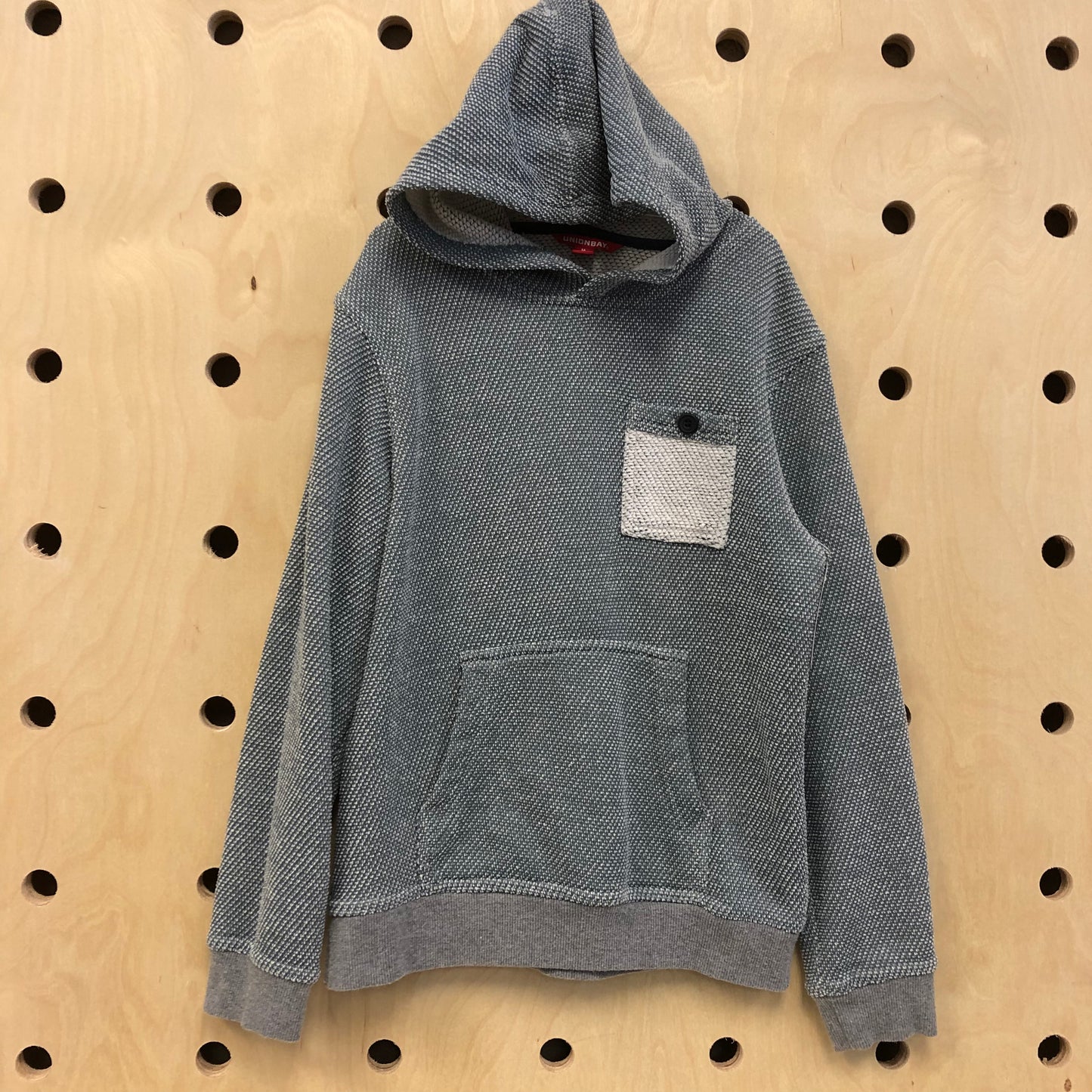 Grey Textured Pocket Hoodie