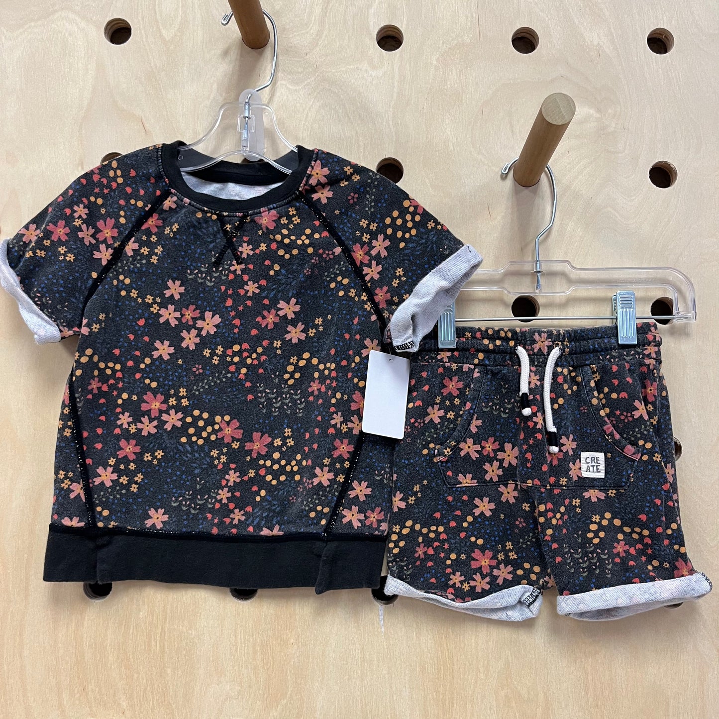 Charcoal Floral Soft Outfit