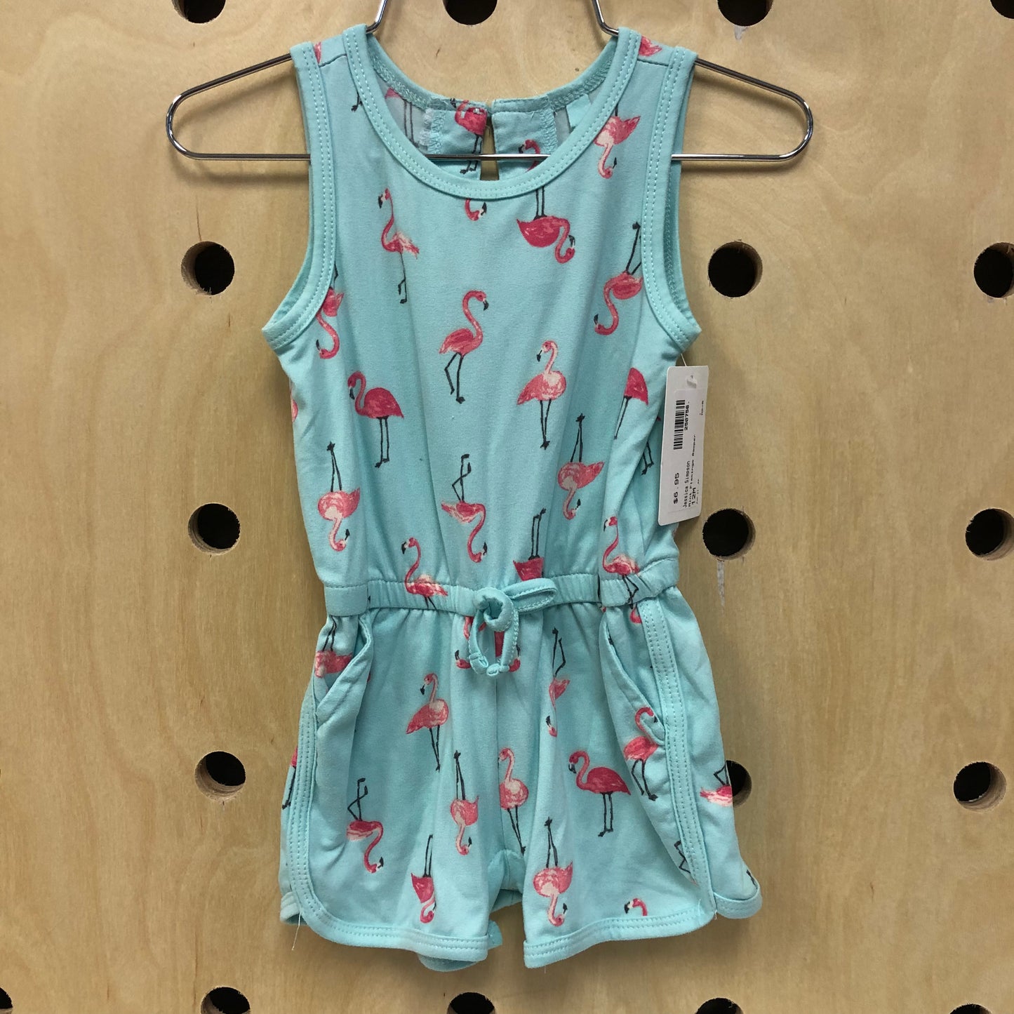 Mint Flamingo Romper