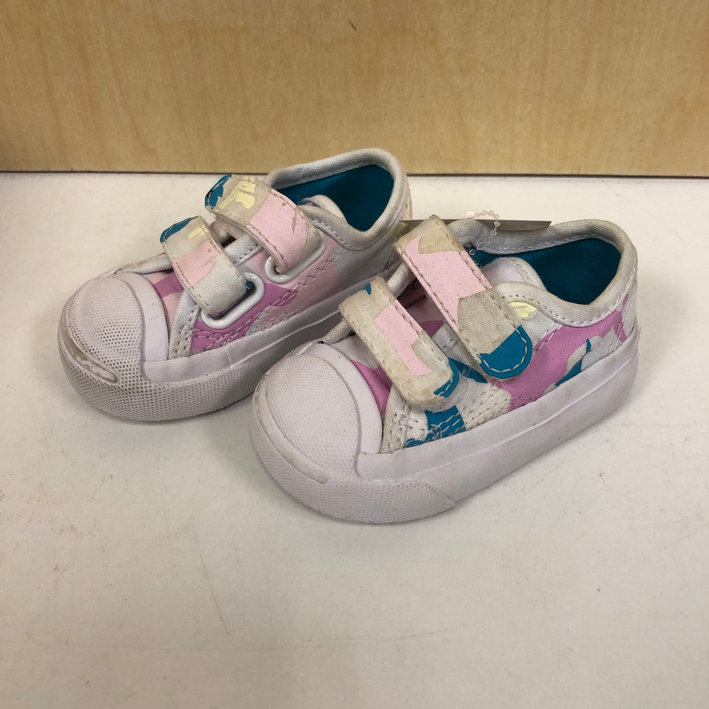 Cream Colorful Velcro Low Tops