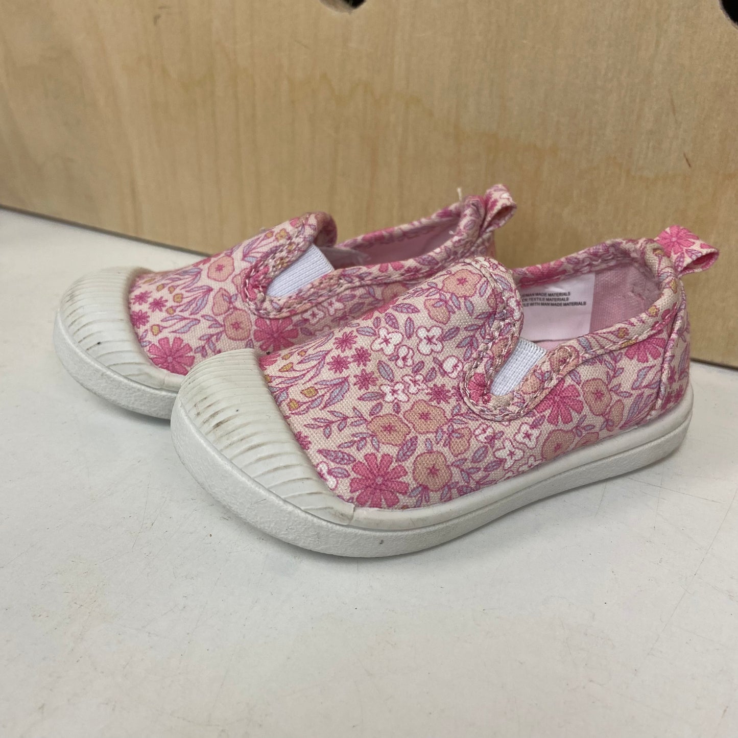Pink Floral Slip Ons