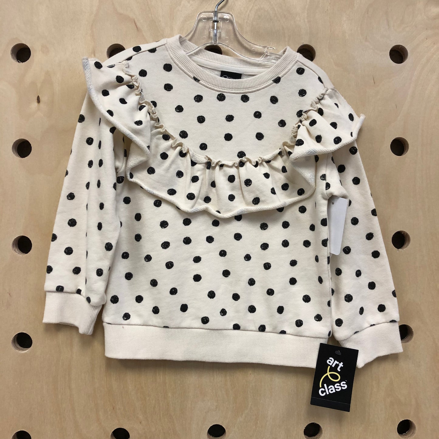 Cream+Black Polka Dot Pullover