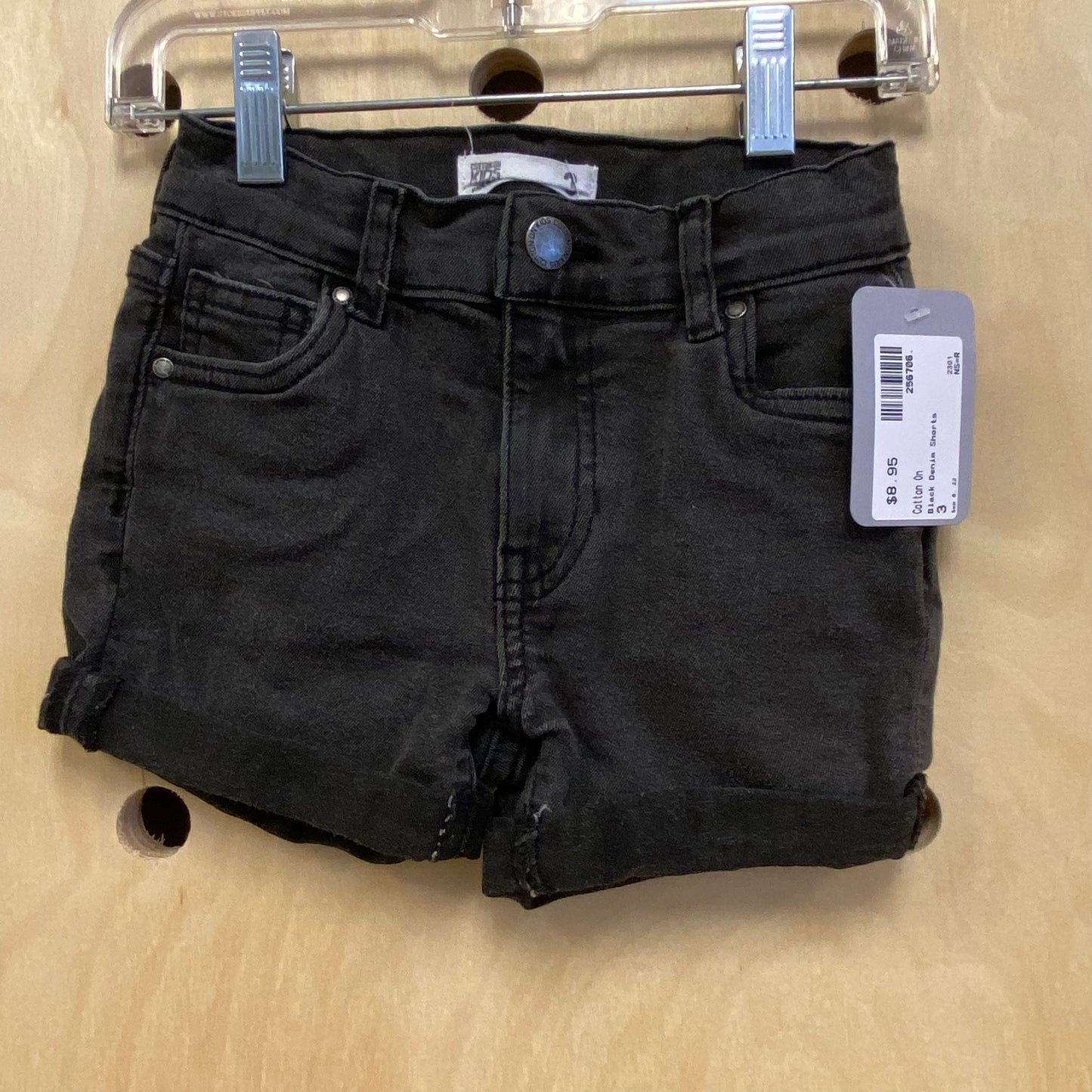 Black Denim Shorts