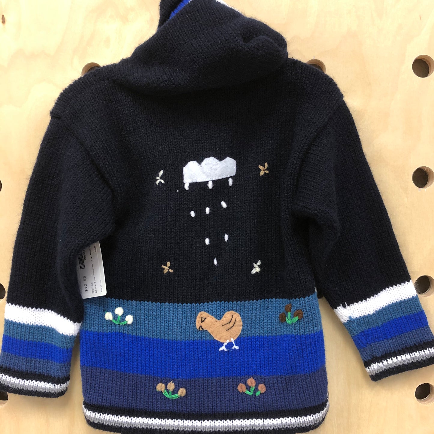 Black/Blue Peruvian Zip Hoodie