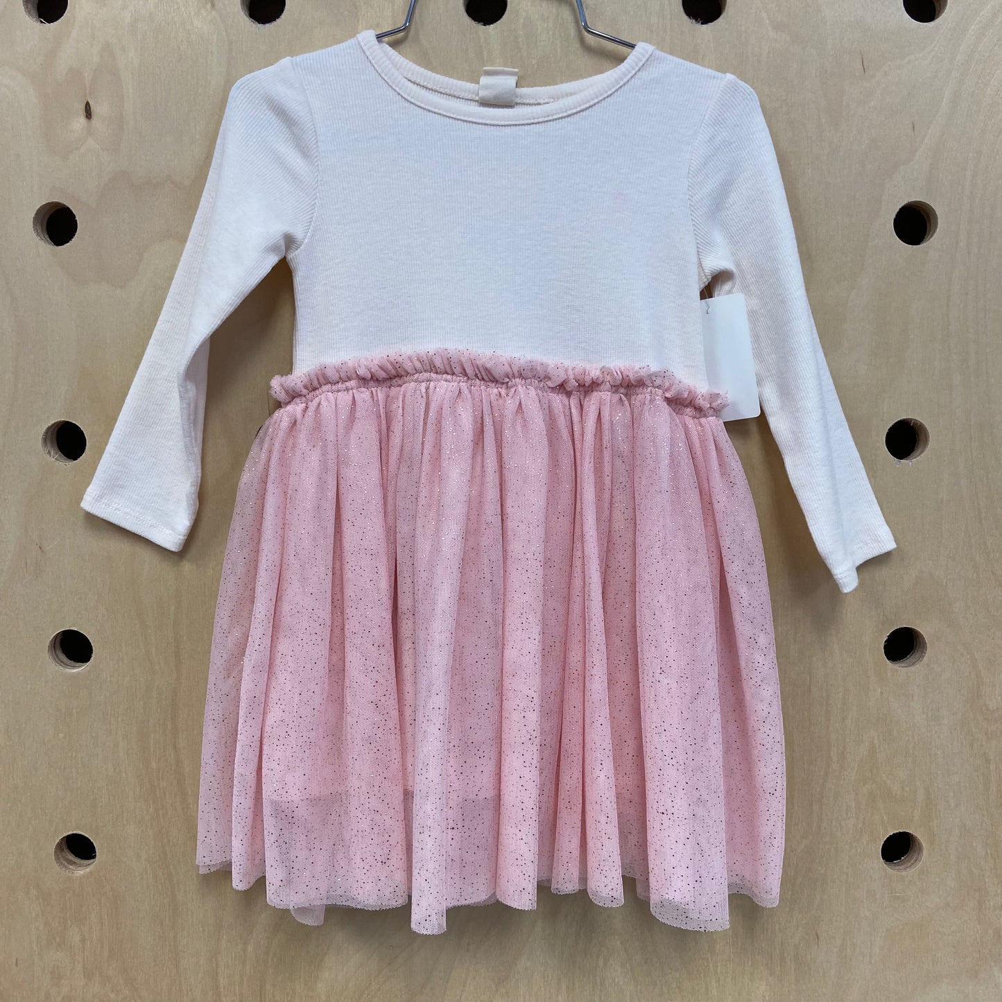 Cream + Pink Tulle Dress