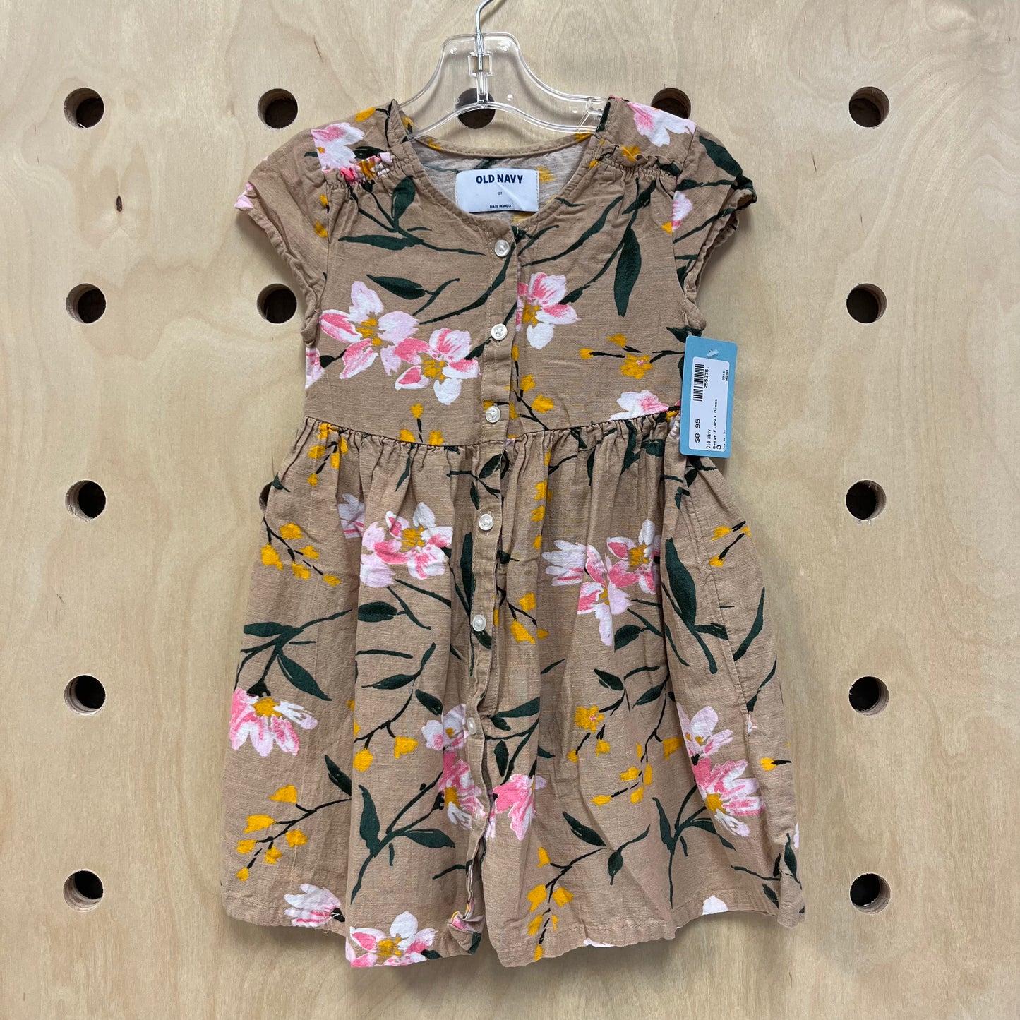 Beige Floral Dress
