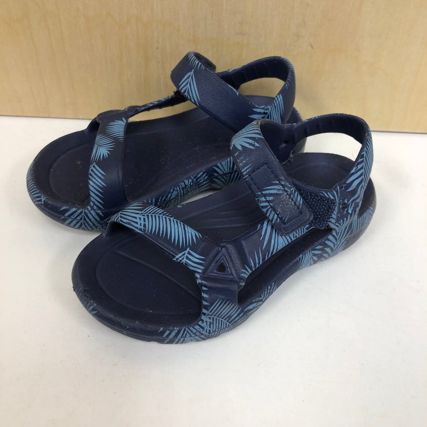 Blue Palm Leaf Sandals